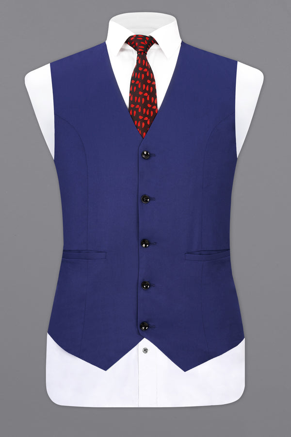 Royal Blue Textured Waistcoat