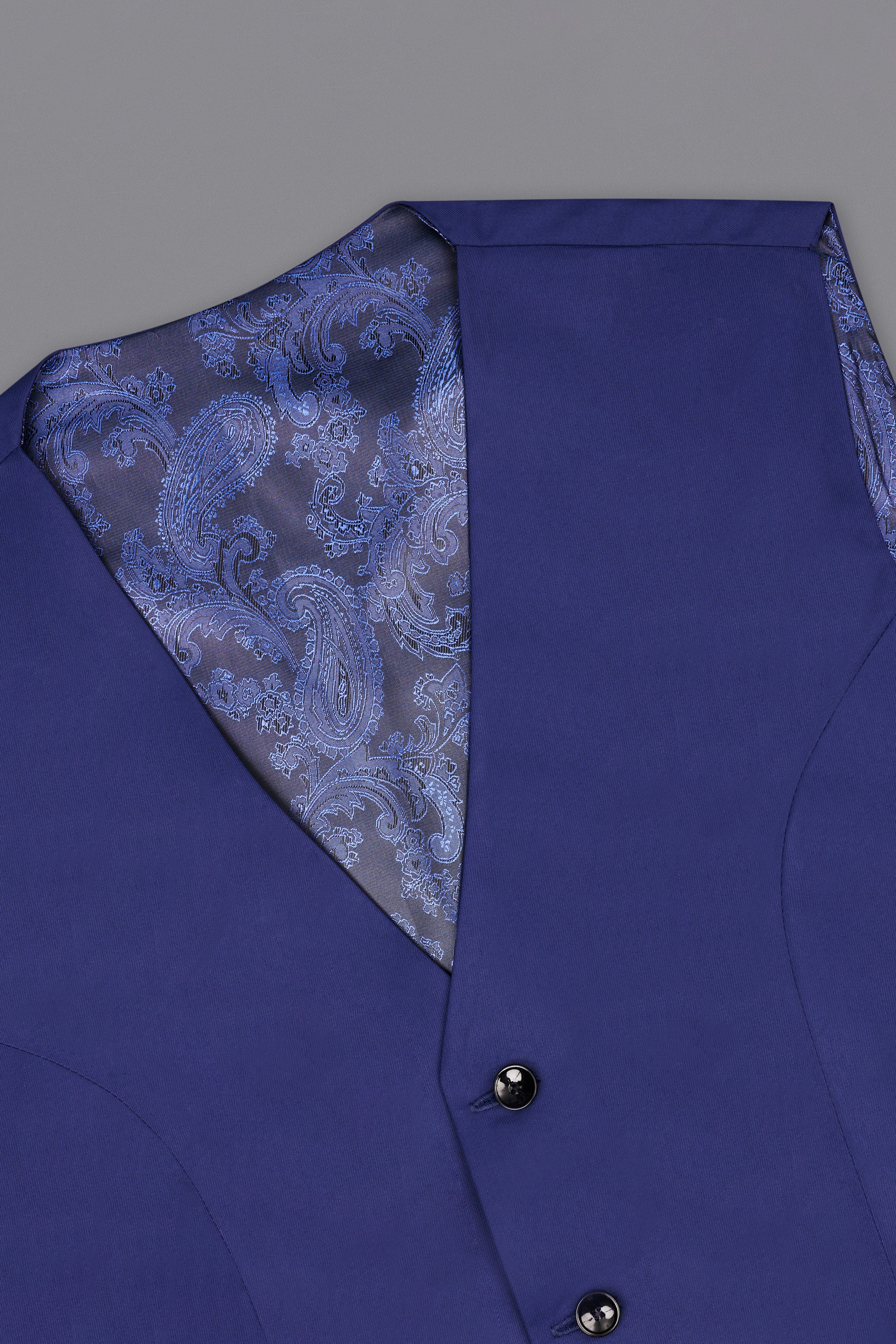 Royal Blue Textured Waistcoat