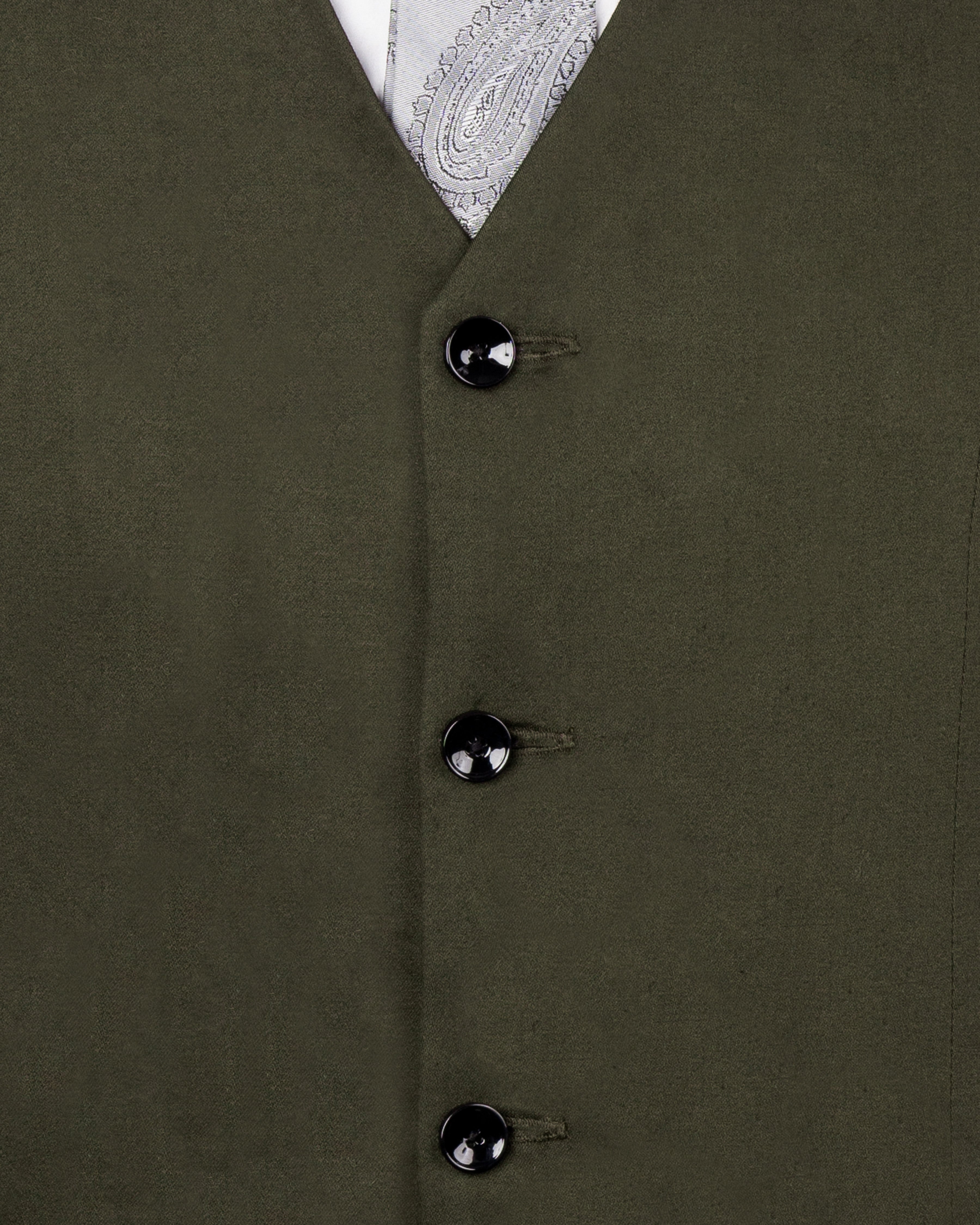 Taupe Green Solid Premium Cotton Waistcoat V2642-36, V2642-38, V2642-40, V2642-42, V2642-44, V2642-46, V2642-48, V2642-50, V2642-52, V2642-54, V2642-56, V2642-58, V2642-60