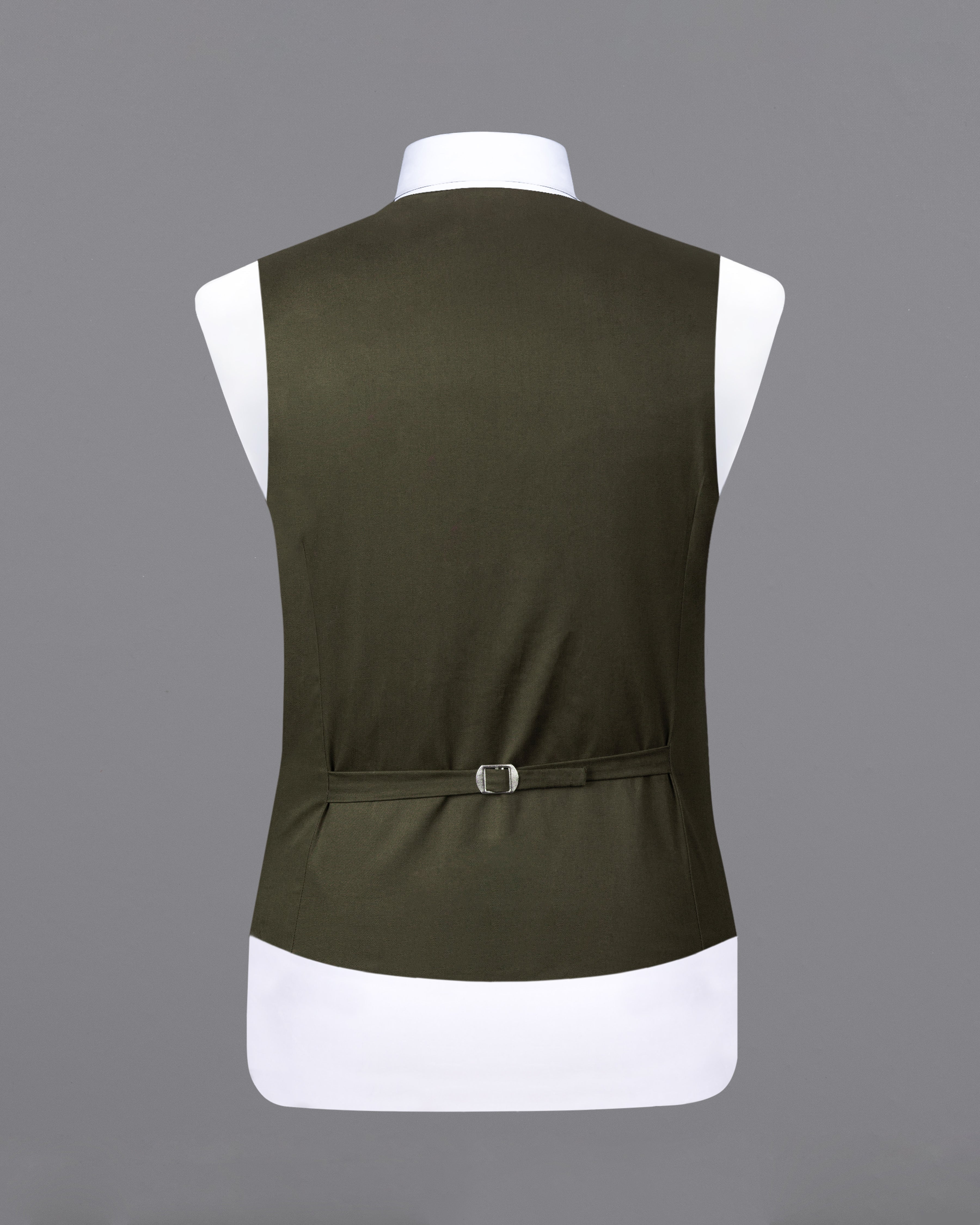 Taupe Green Solid Premium Cotton Waistcoat V2642-36, V2642-38, V2642-40, V2642-42, V2642-44, V2642-46, V2642-48, V2642-50, V2642-52, V2642-54, V2642-56, V2642-58, V2642-60