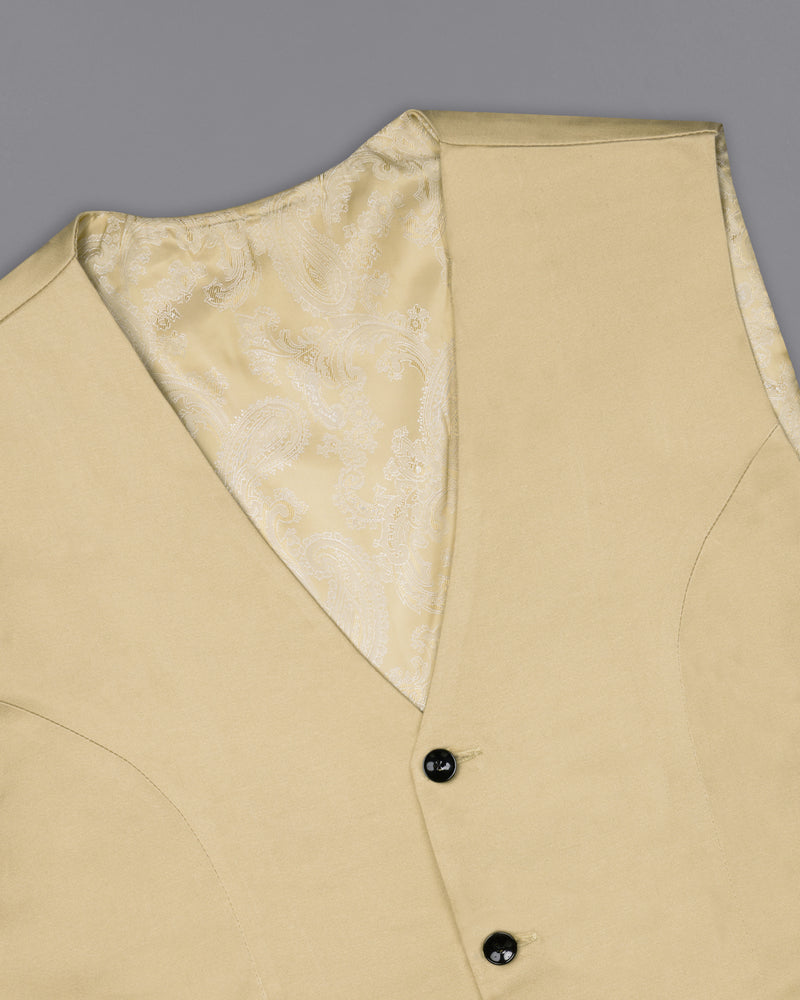 Pavlova Cream Solid Stretchable Premium Cotton traveler Waistcoat