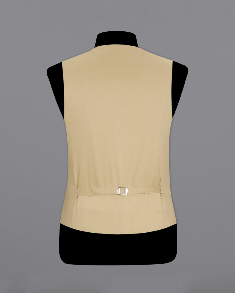 Pavlova Cream Solid Stretchable Premium Cotton traveler Waistcoat