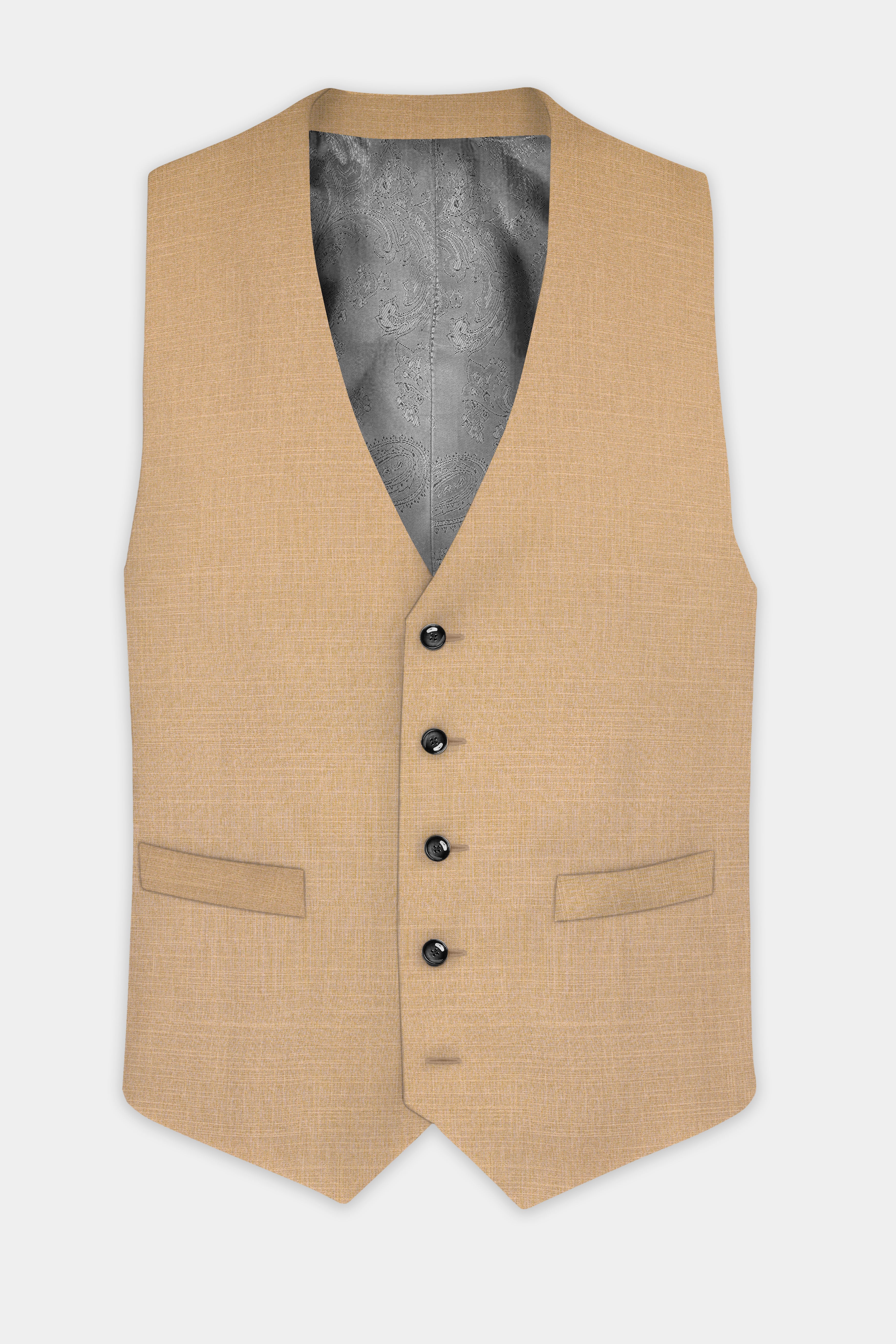 Sandrift Brown Luxurious Linen Waistcoat