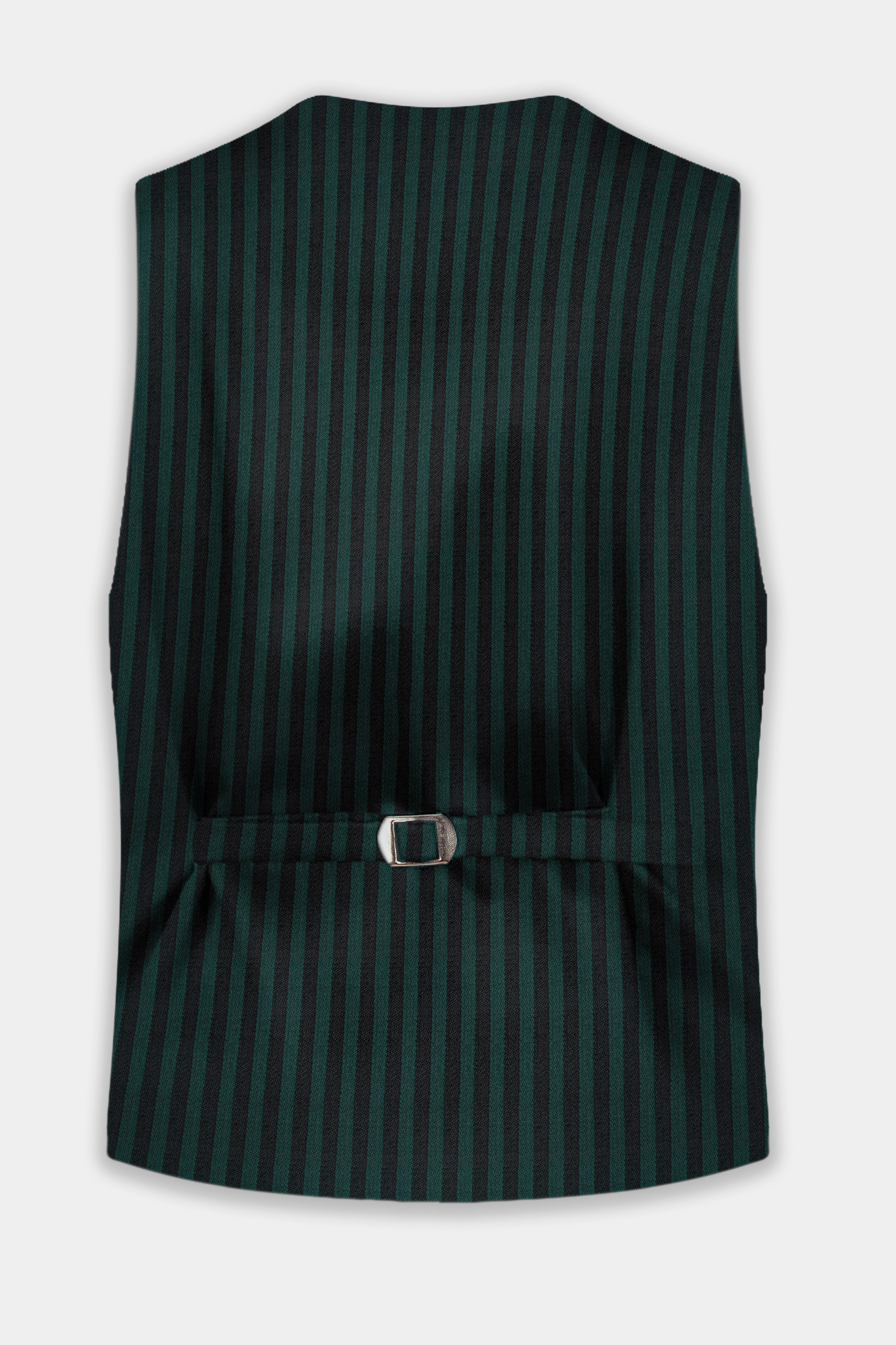 Celtic Green with Black Striped Wool Blend Waistcoat
