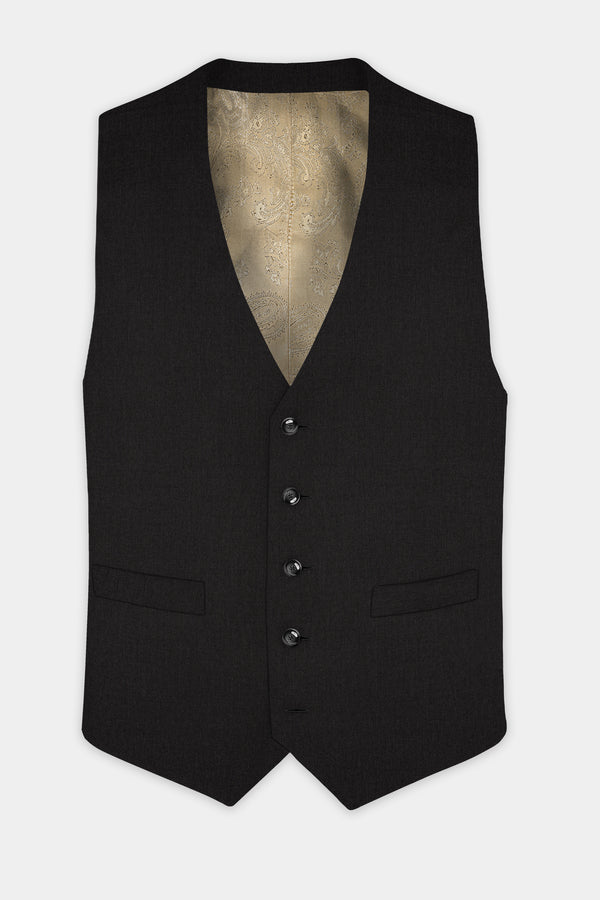 Shark Gray Stretchable Wool Blend Waistcoat