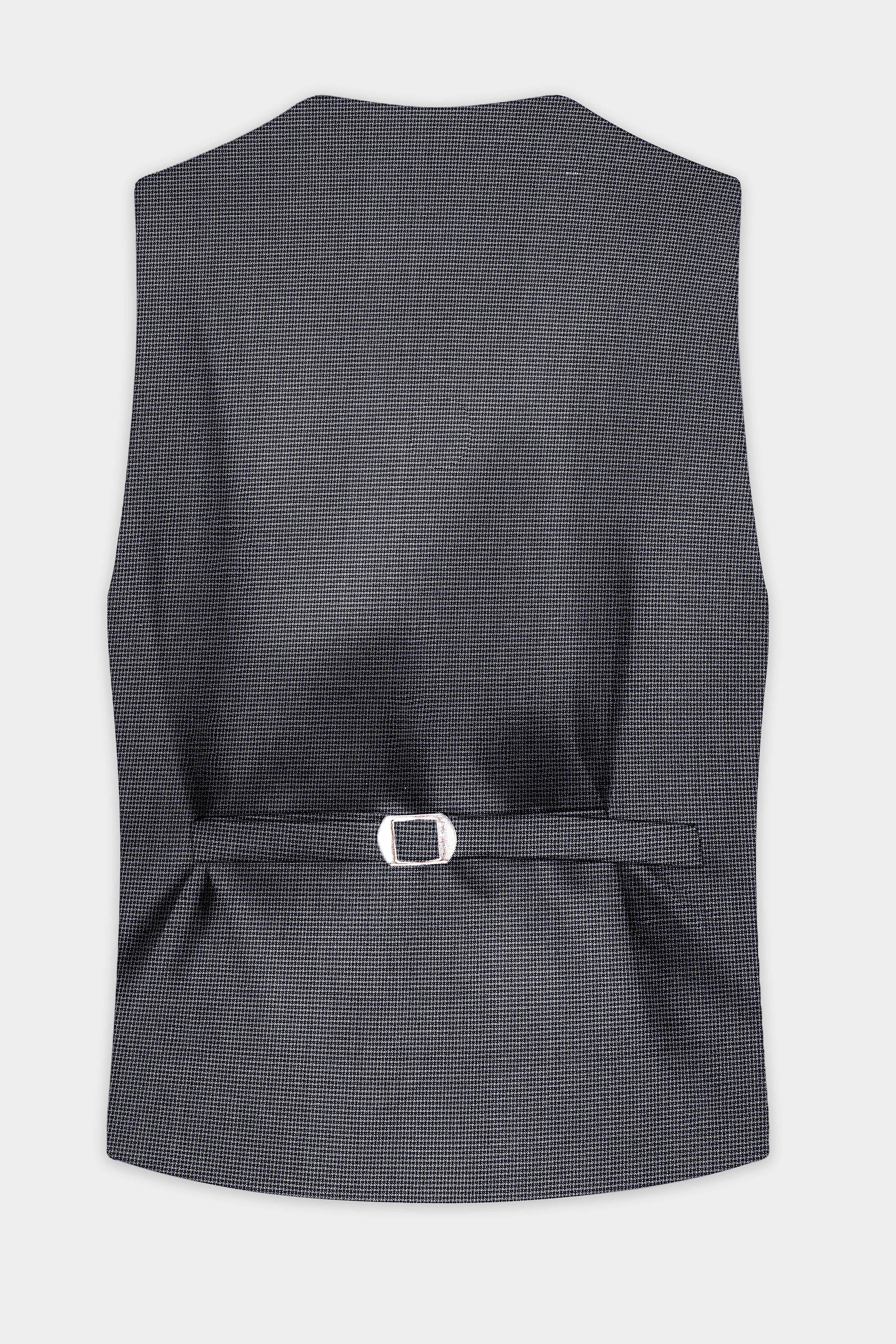 Vampire Gray Textured Wool Blend Waistcoat