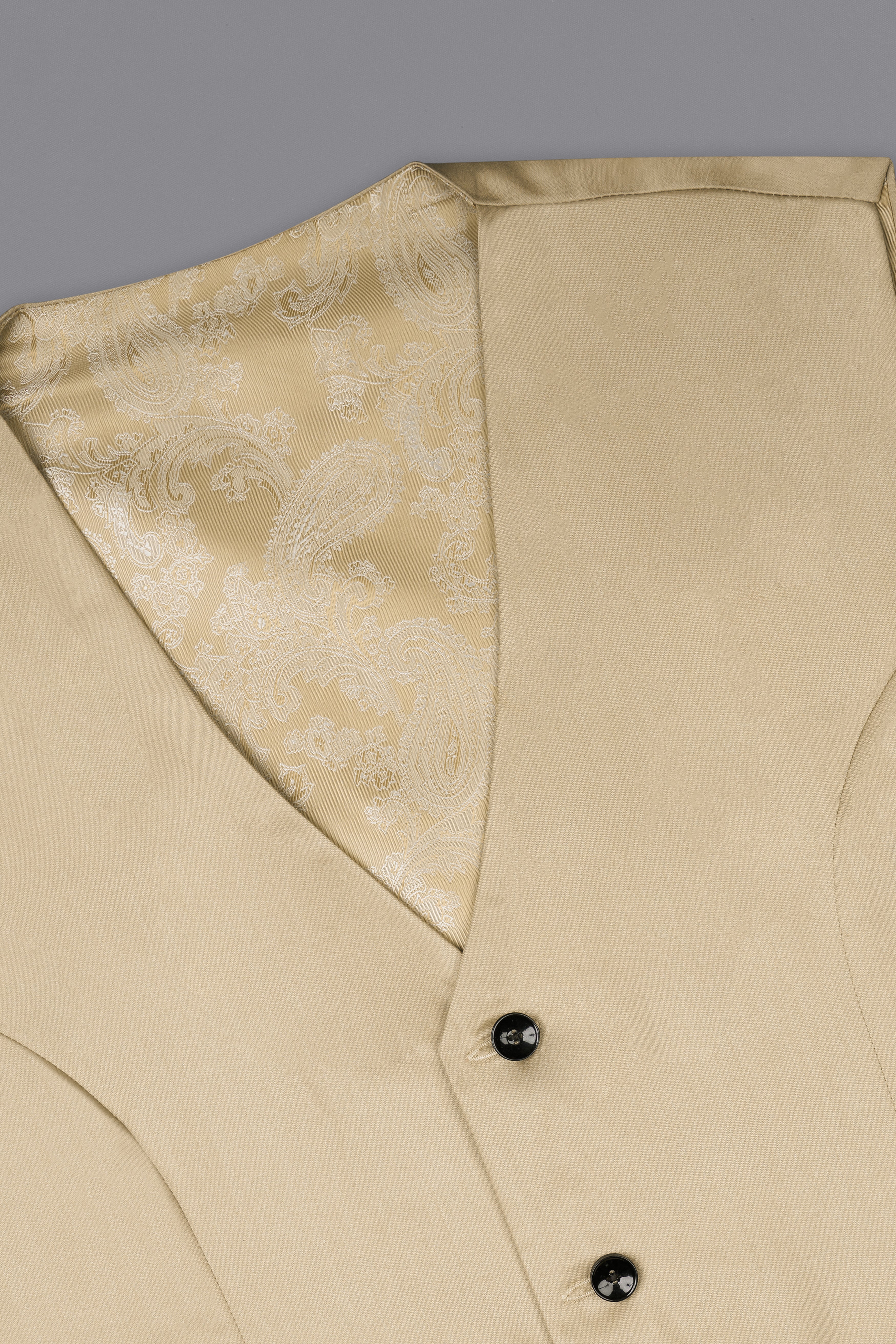 Cream Textured Waistcoat