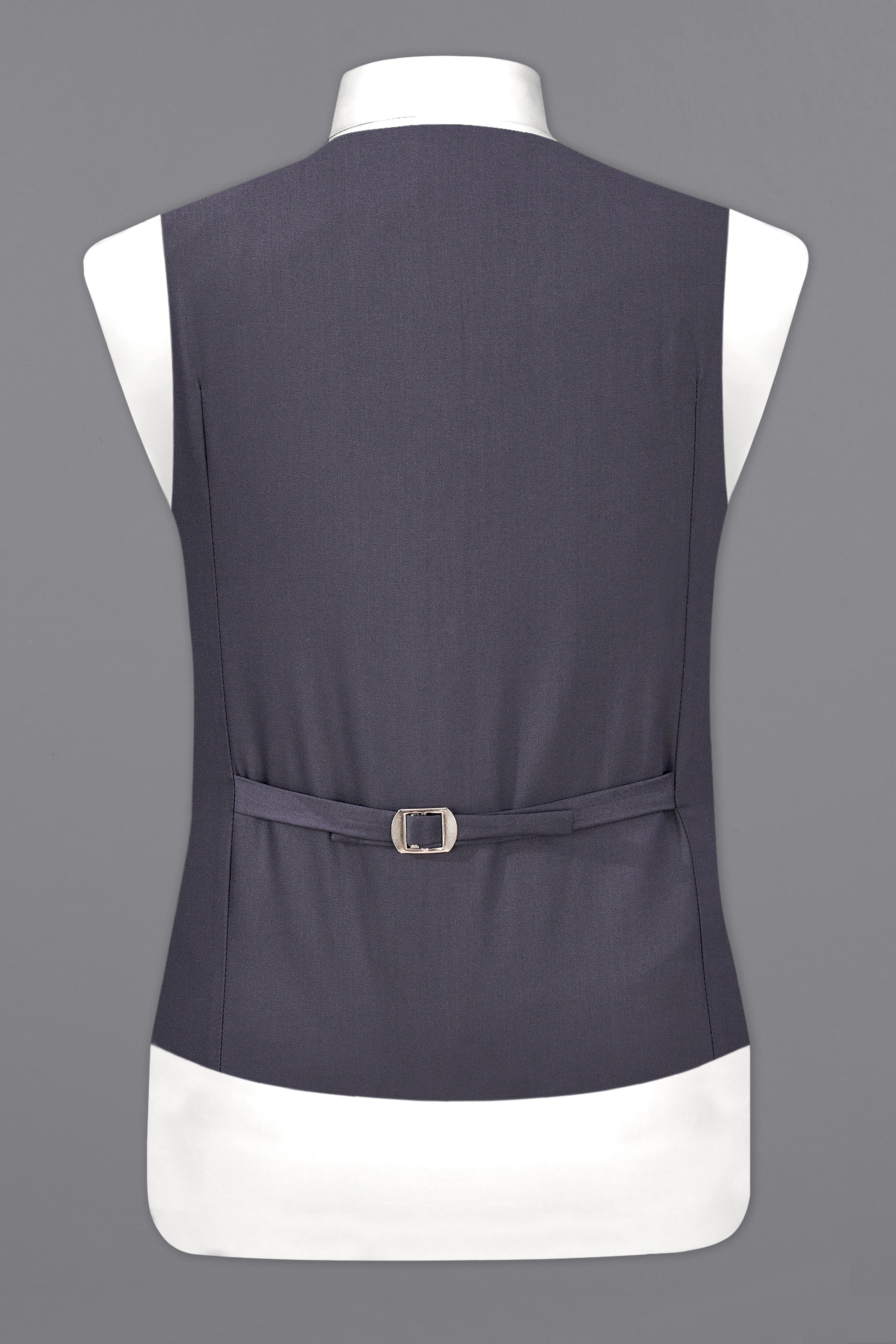 Mid Grey Subtle Sheen Wool Blend Waistcoat