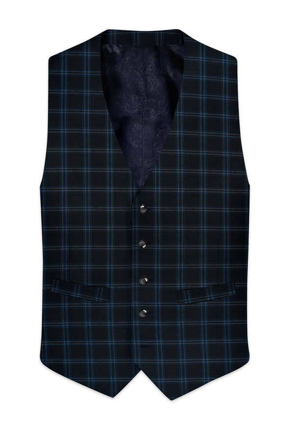 Dark Gray Windowpane Woolrich Waistcoat