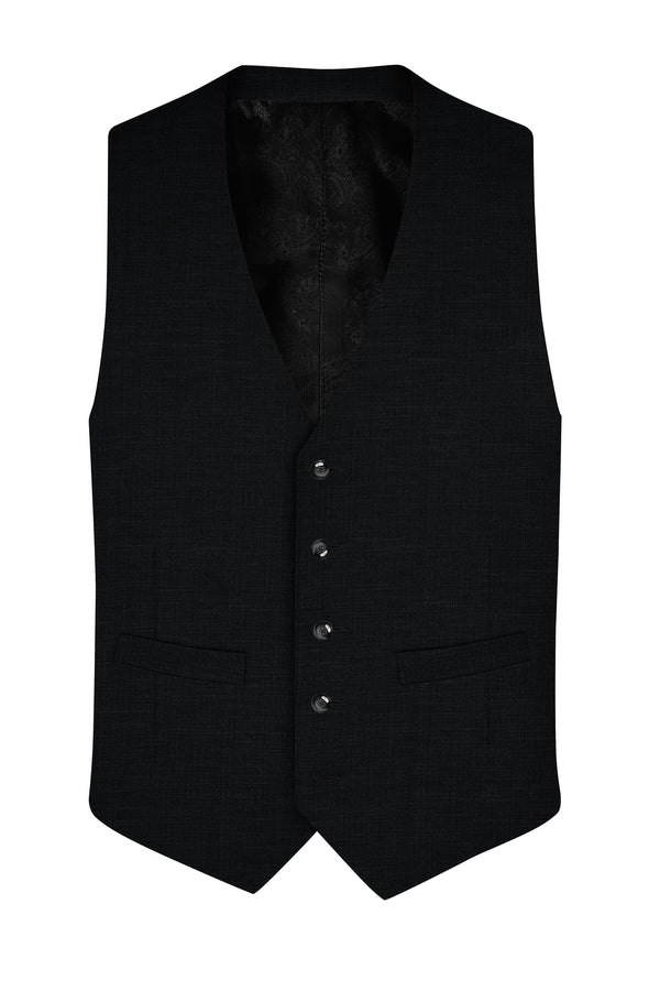 Diesel Black Wool Rich Waistcoat