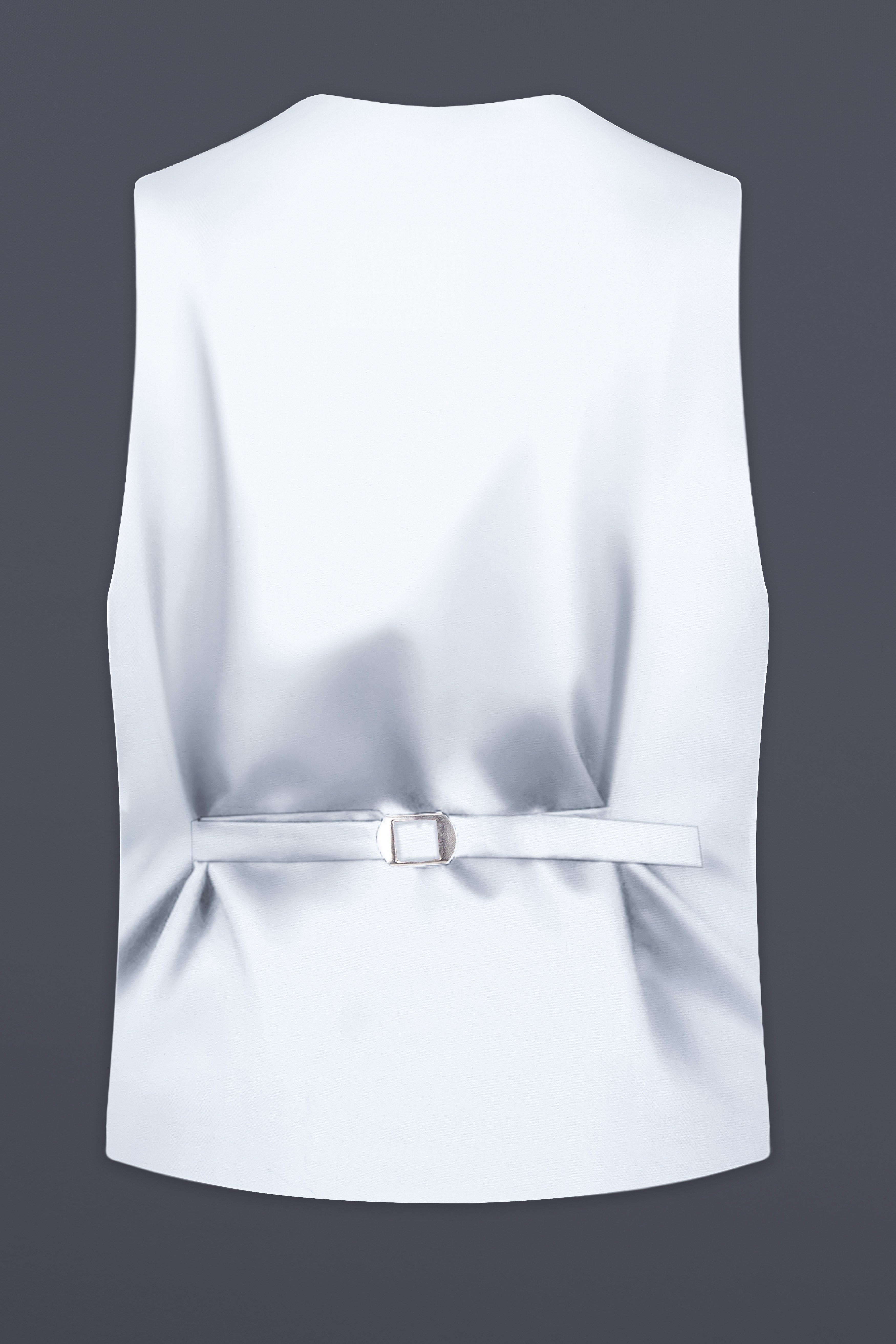 Bright White Stretchable Subtle Sheen Waistcoat