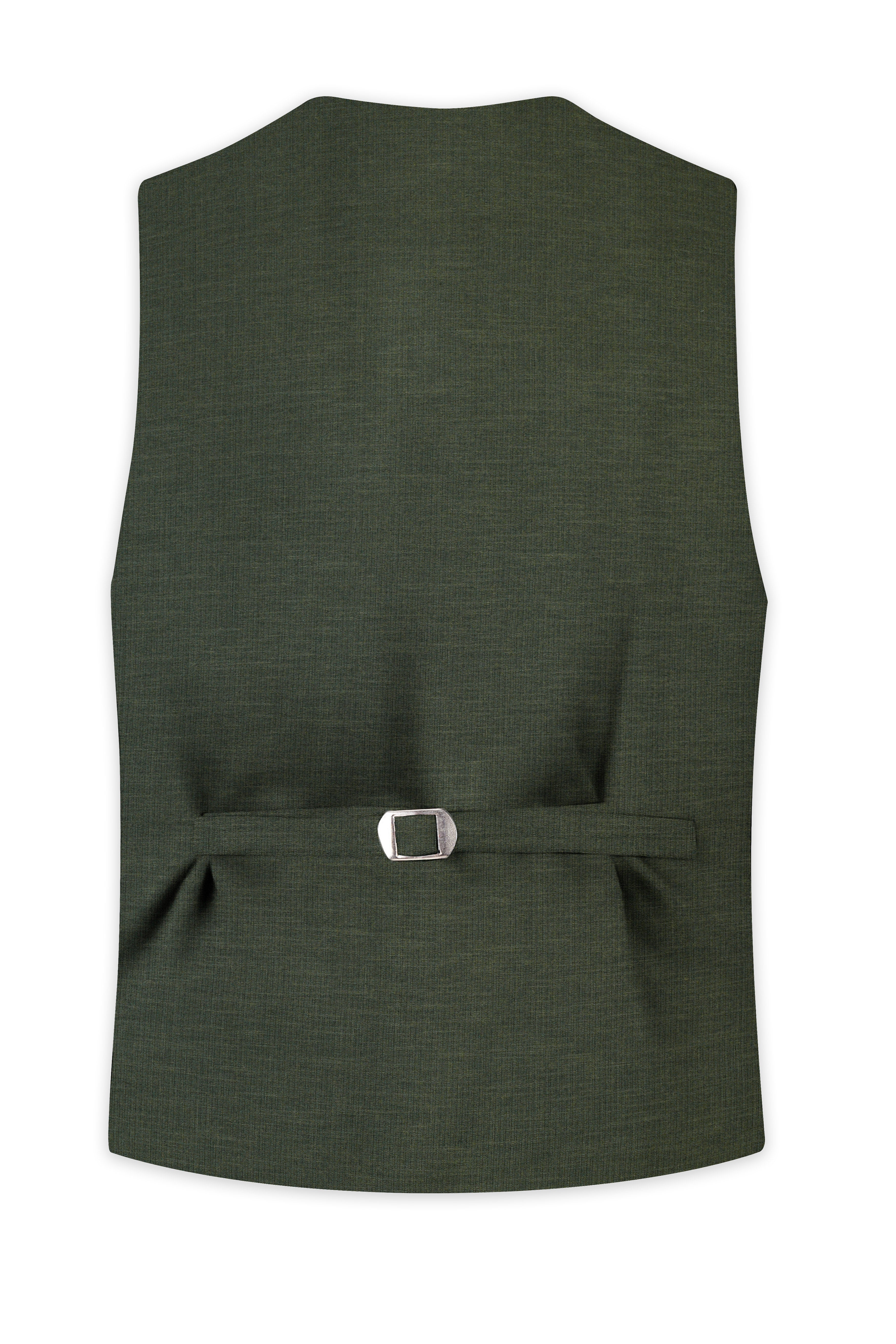 Armadillo Green Solid Premium Cotton Waistcoat