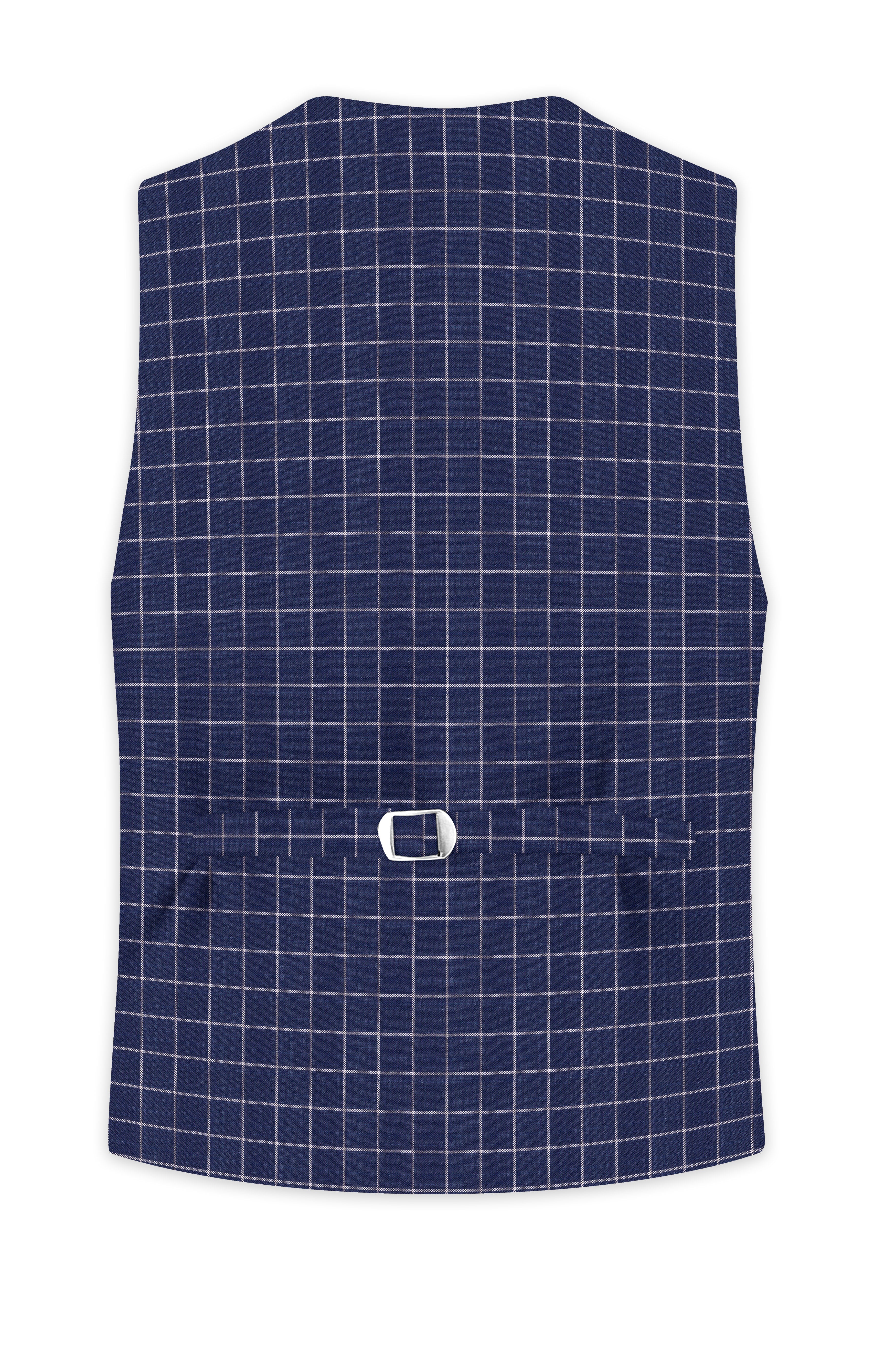 Rhino Blue Super fine Checkered Premium Cotton Waistcoat