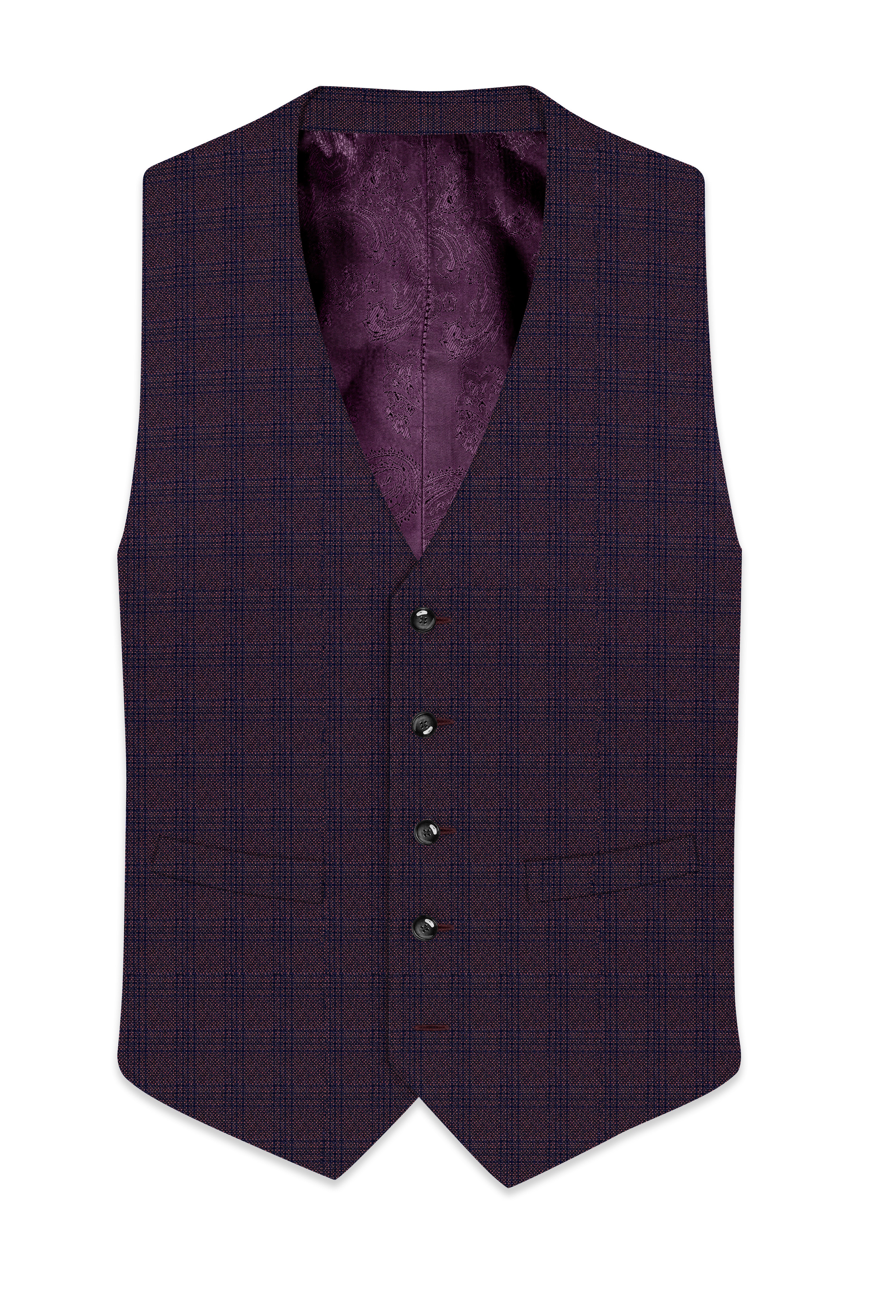 Thunder Brown Subtle Checkered Woolrich Waistcoat