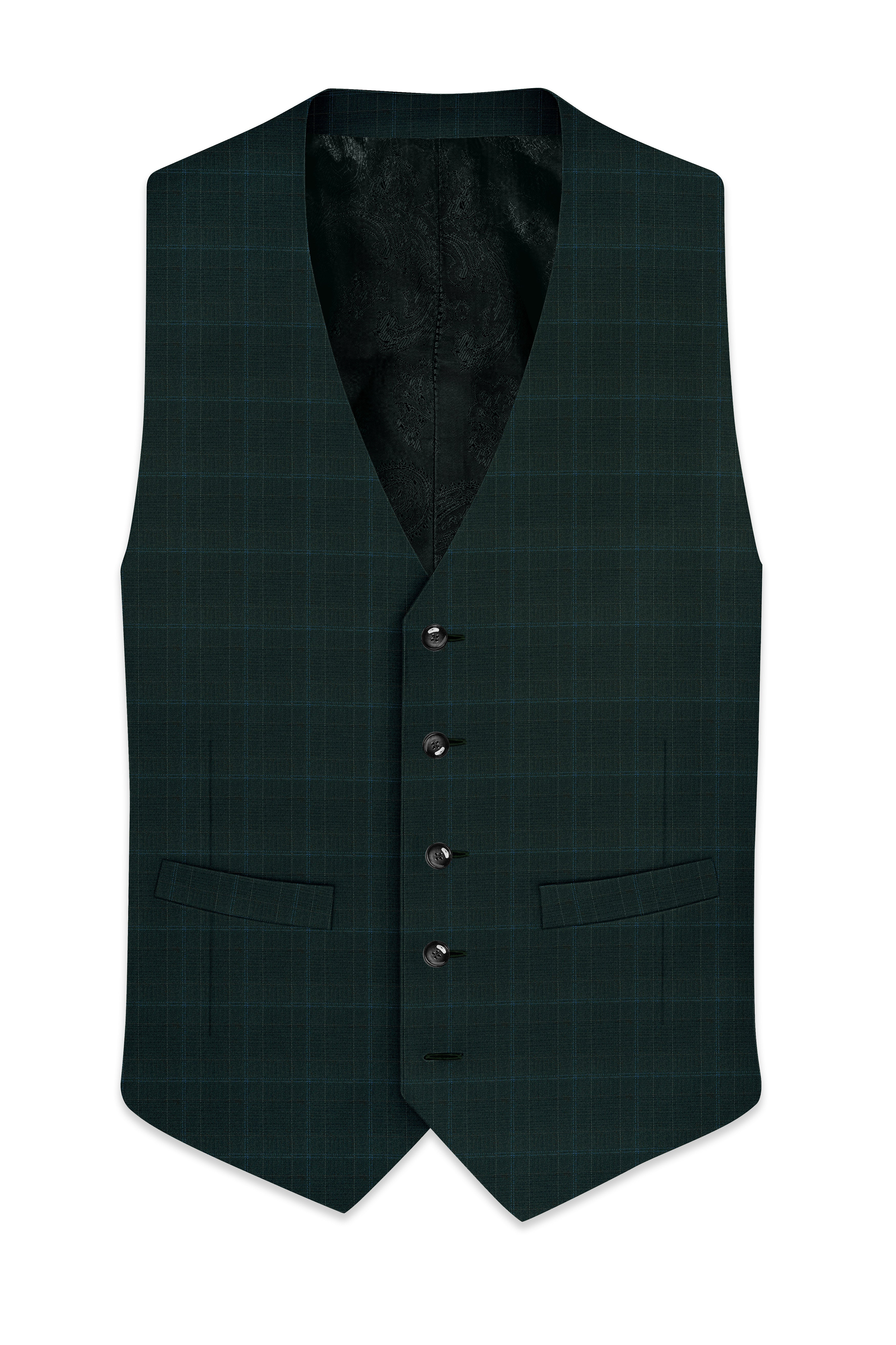 Dune Green Super fine Plaid Woolrich Waistcoat