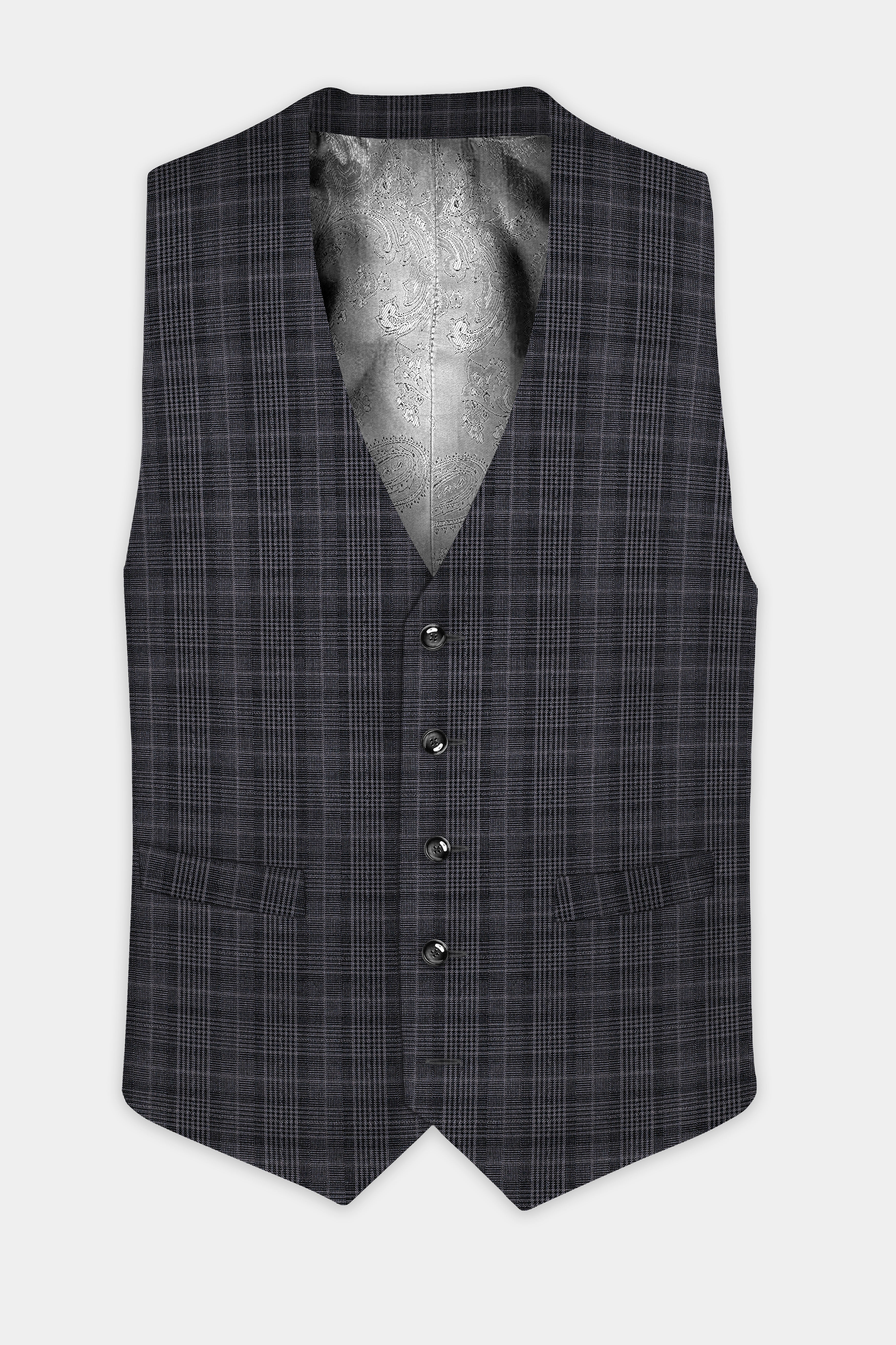 Charcoal Plaid Waistcoat