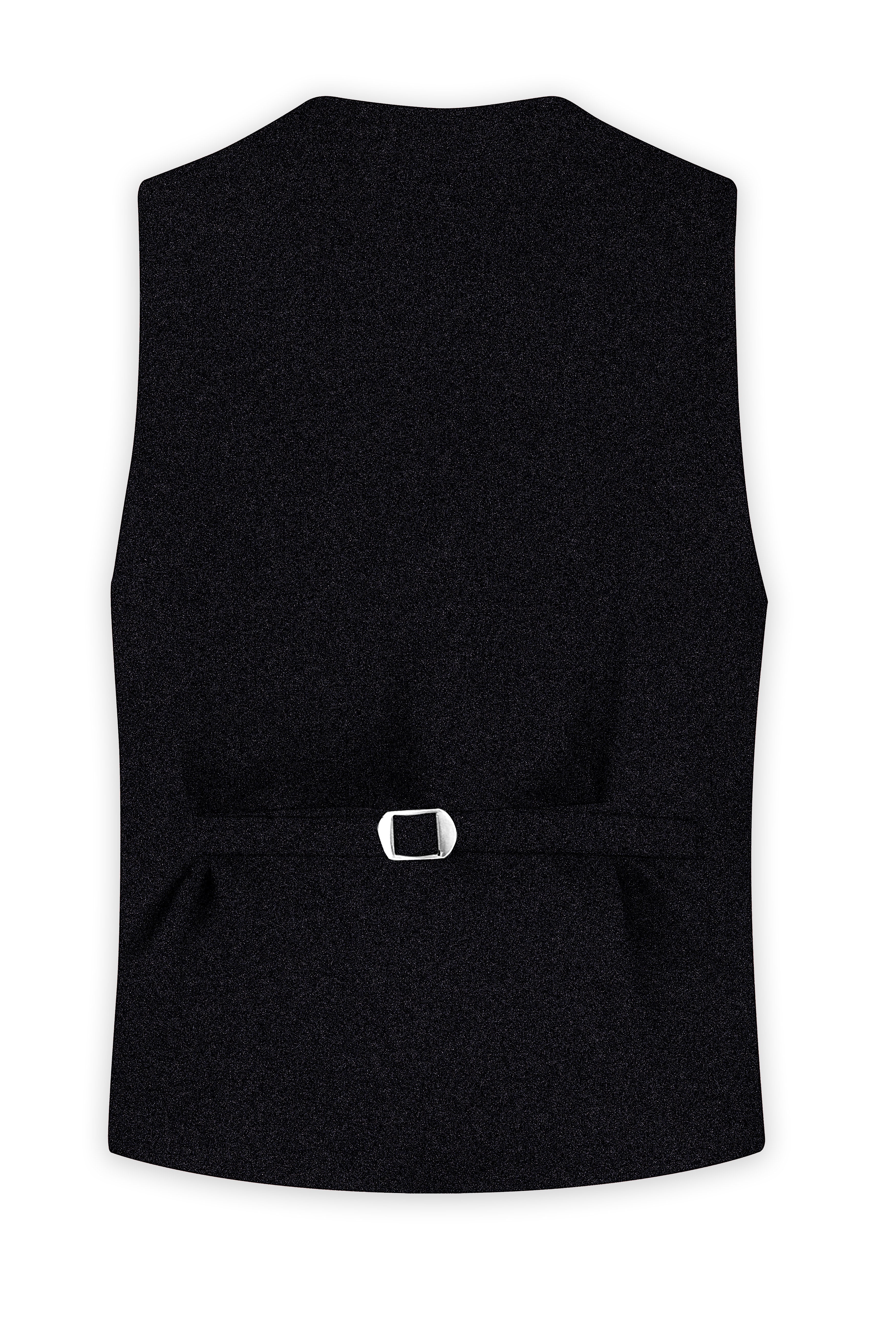 Jade Black Textured Waistcoat