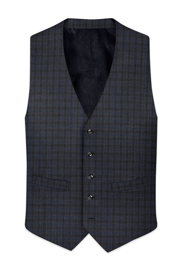 Tundora Gray Plaid Waistcoat