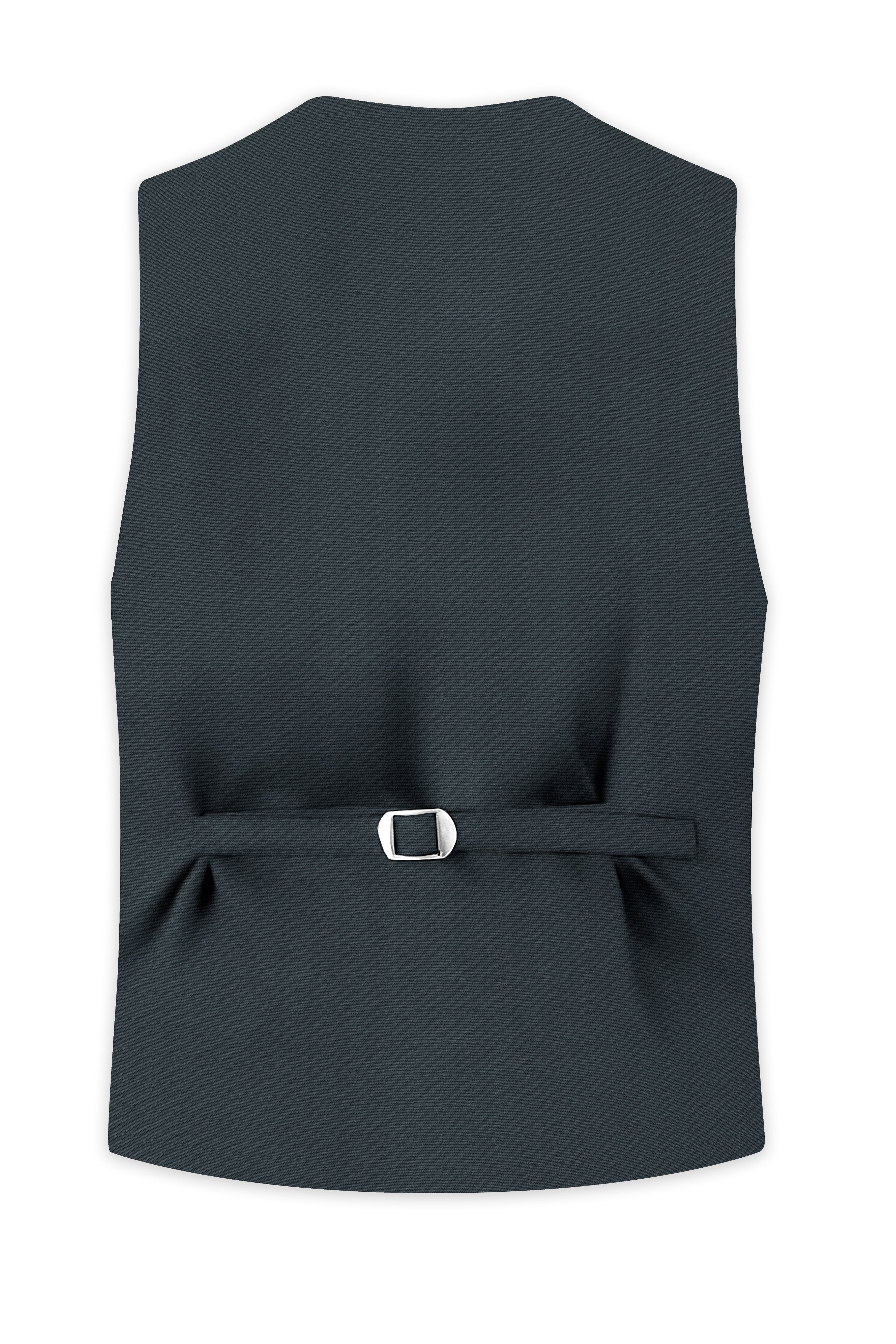 Limed Spruce Grey Textured Premium Cotton Waistcoat