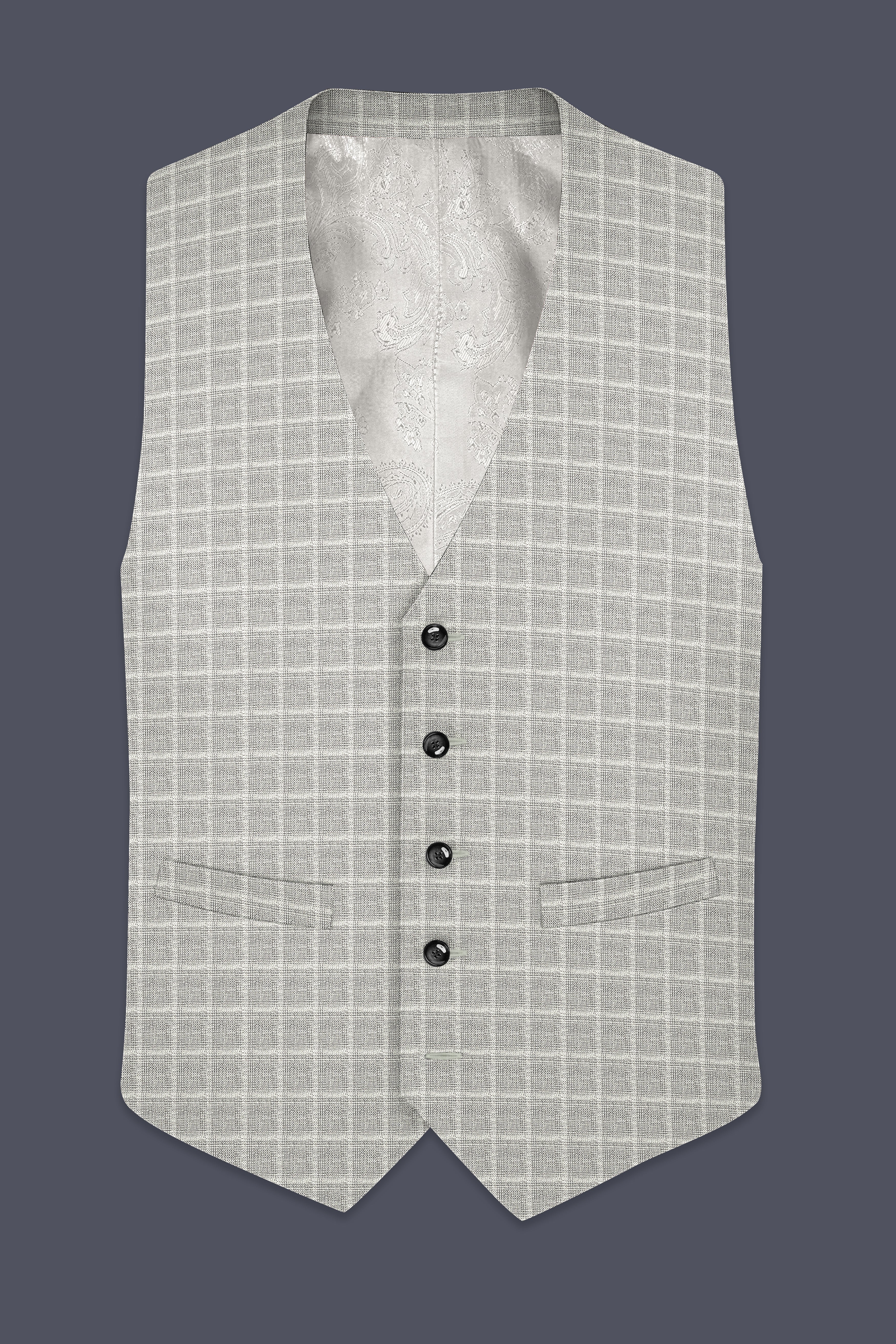 Timberwolf light Brown Plaid Waistcoat