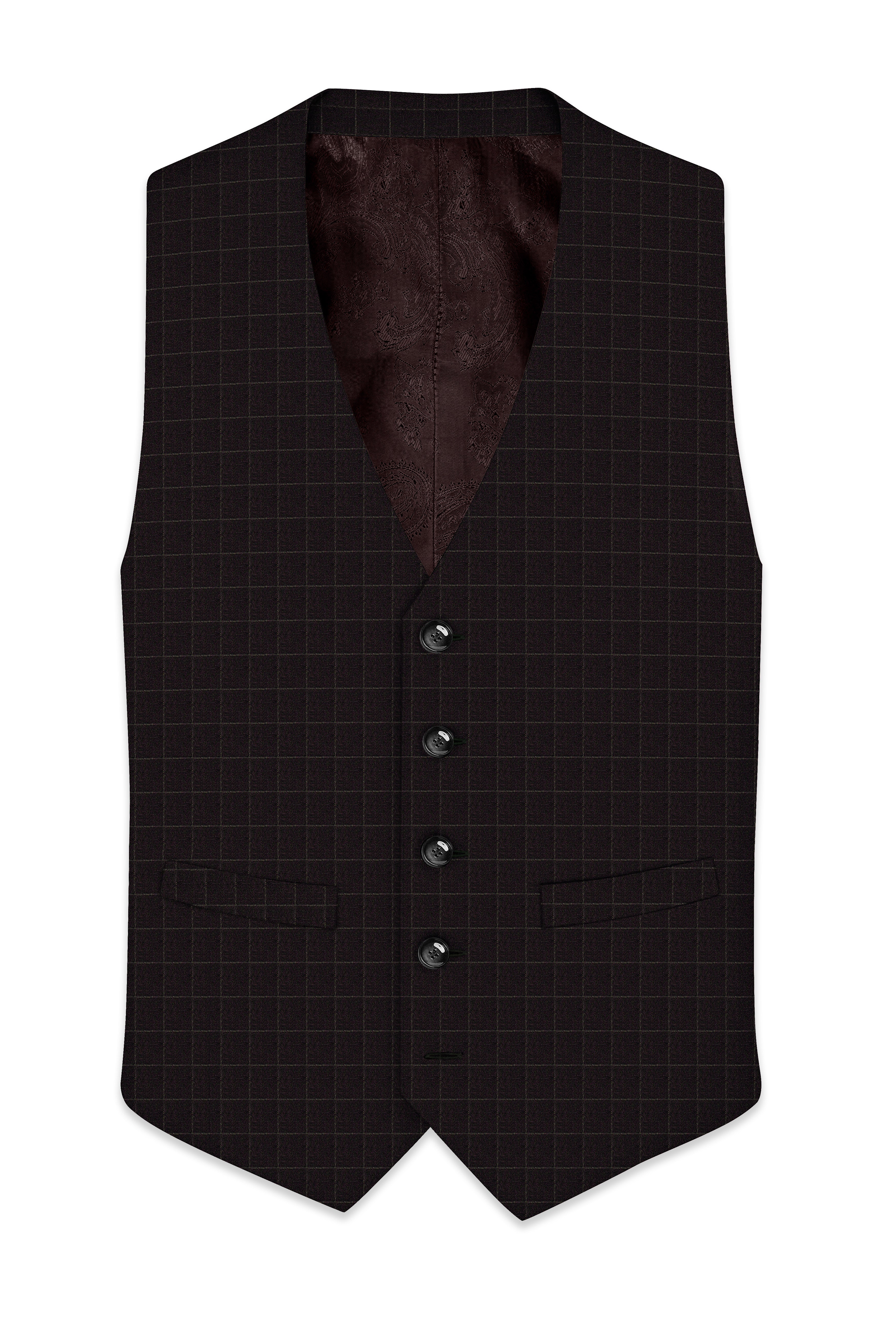 Thunder Brown Plaid Waistcoat