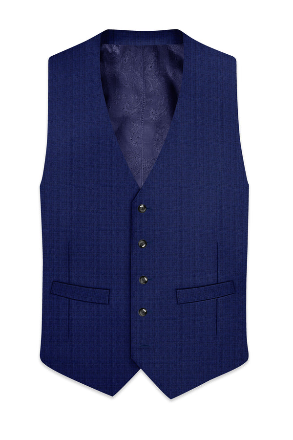 Rhino Blue Textured Waistcoat