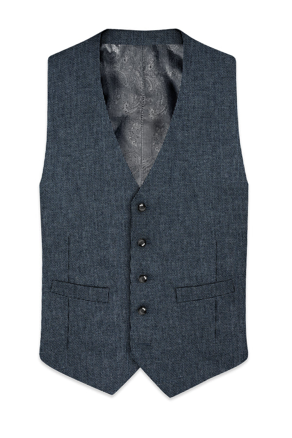 Pale Slate Gray and Black Premium Cotton Waistcoat
