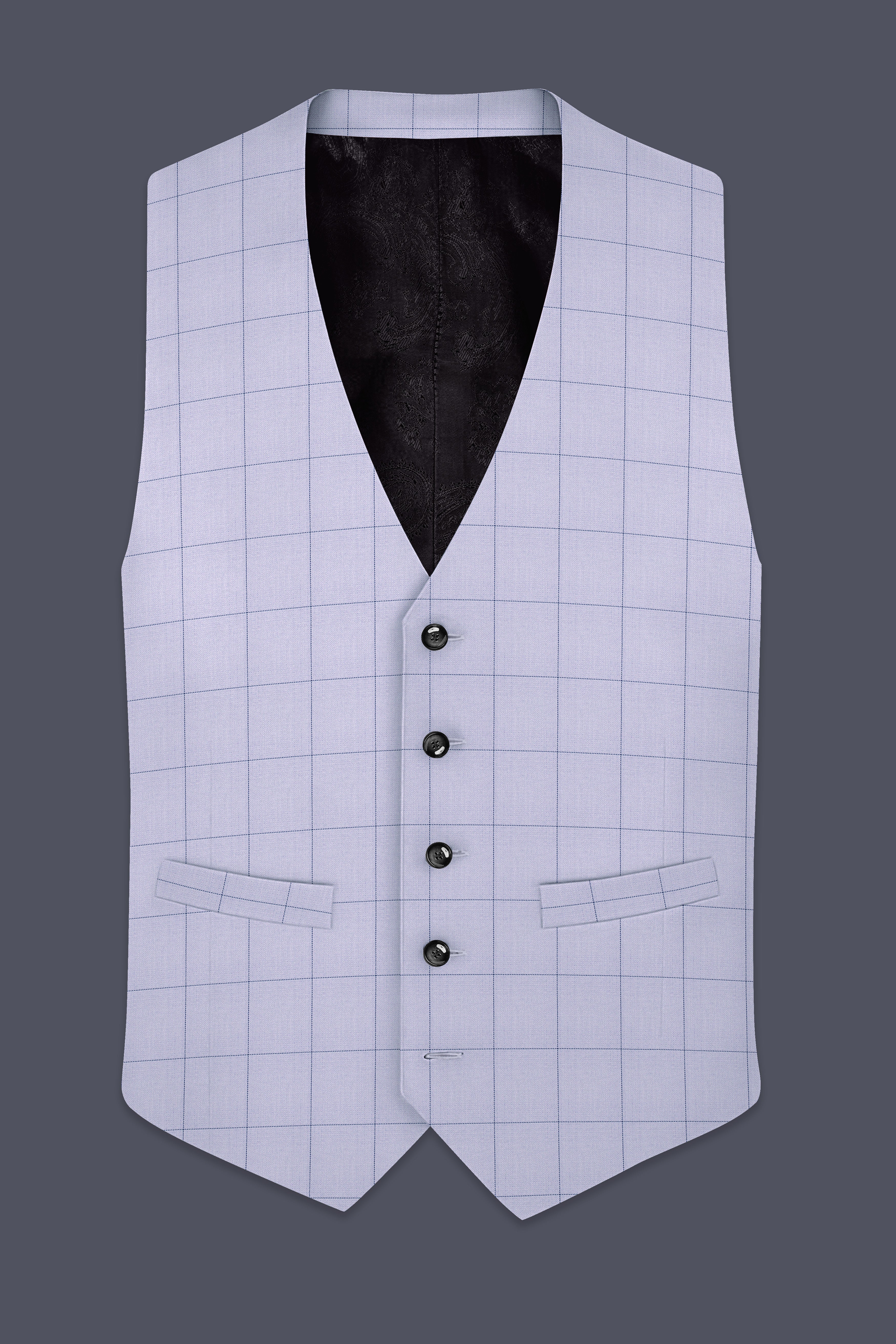Regent Gray Windowpane Waistcoat