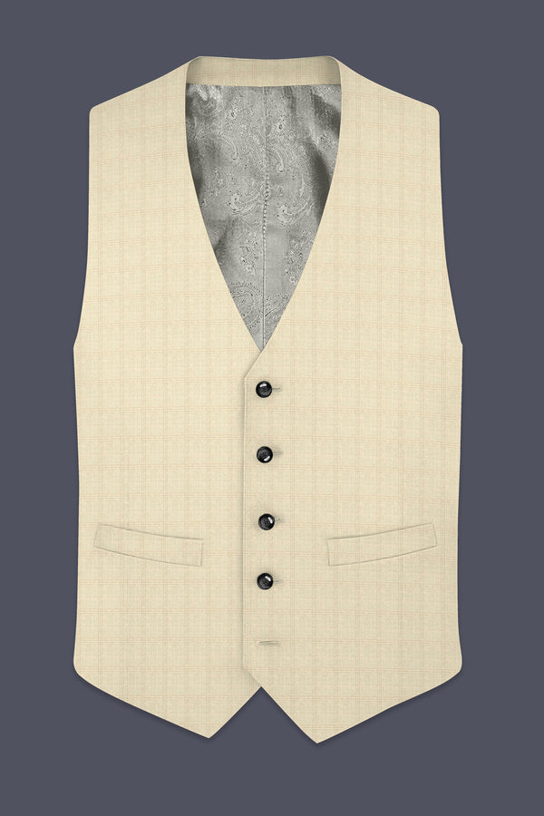 Calm Shell Brown Subtle Plaid Waistcoat