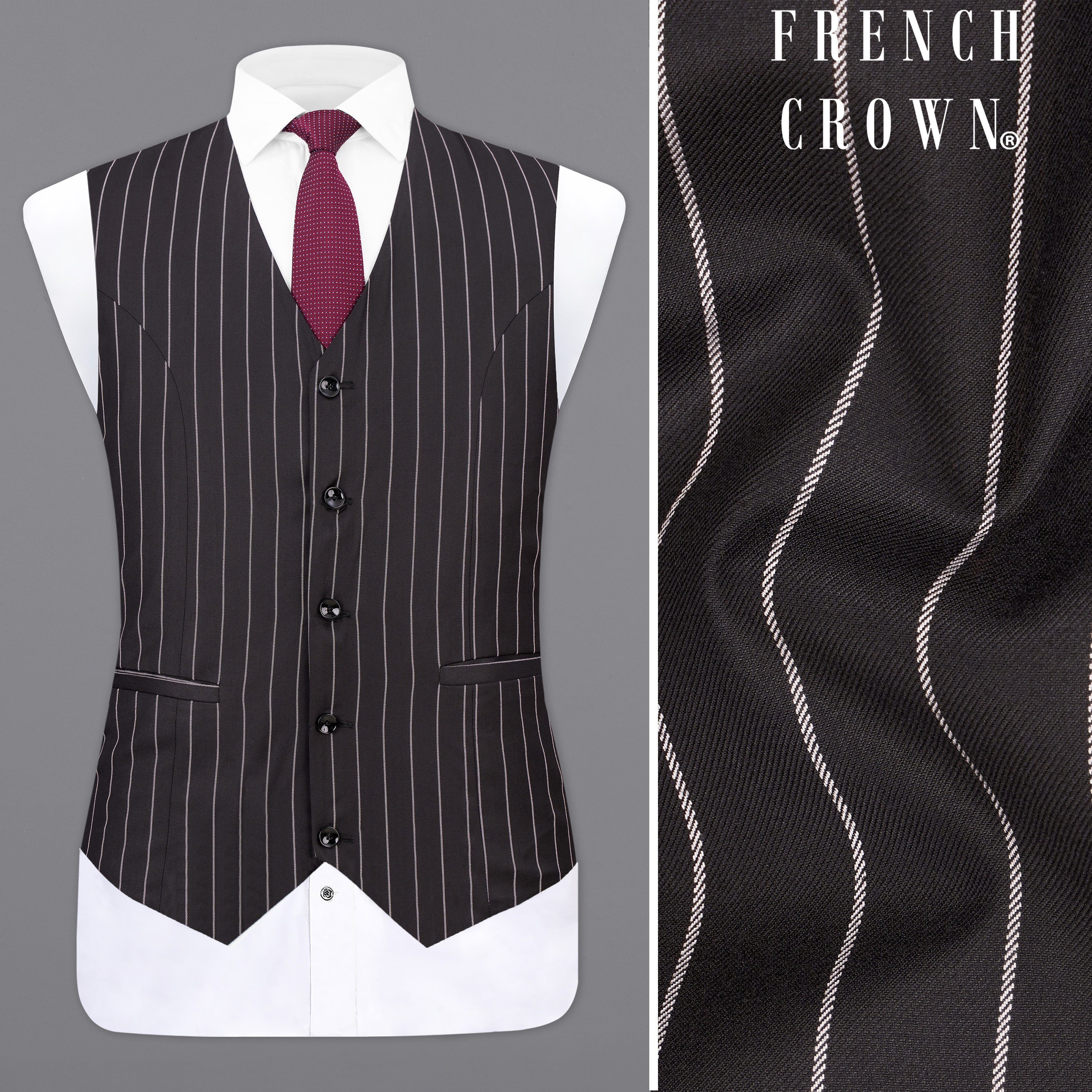 Birch Brown Striped Waistcoat