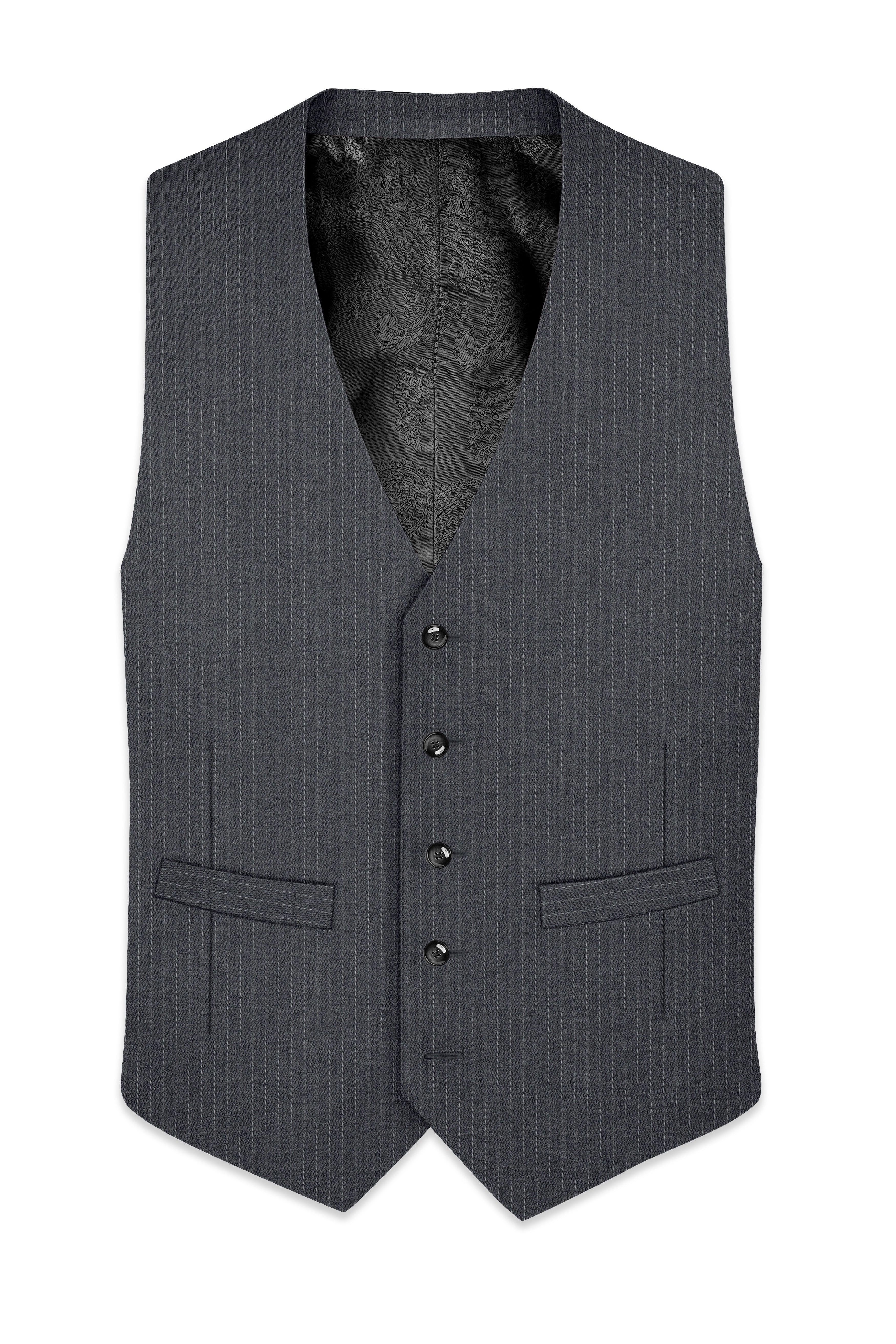 Ironside Gray Striped Waistcoat