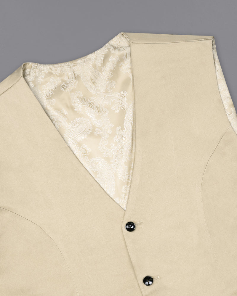 Moon Mist Beige Stretchable Premium Cotton traveler Waistcoat