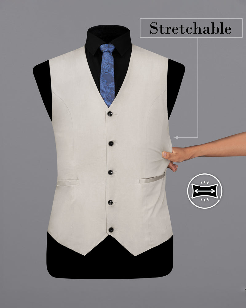 Sisal Light Gray Stretchable Premium Cotton traveler Waistcoat