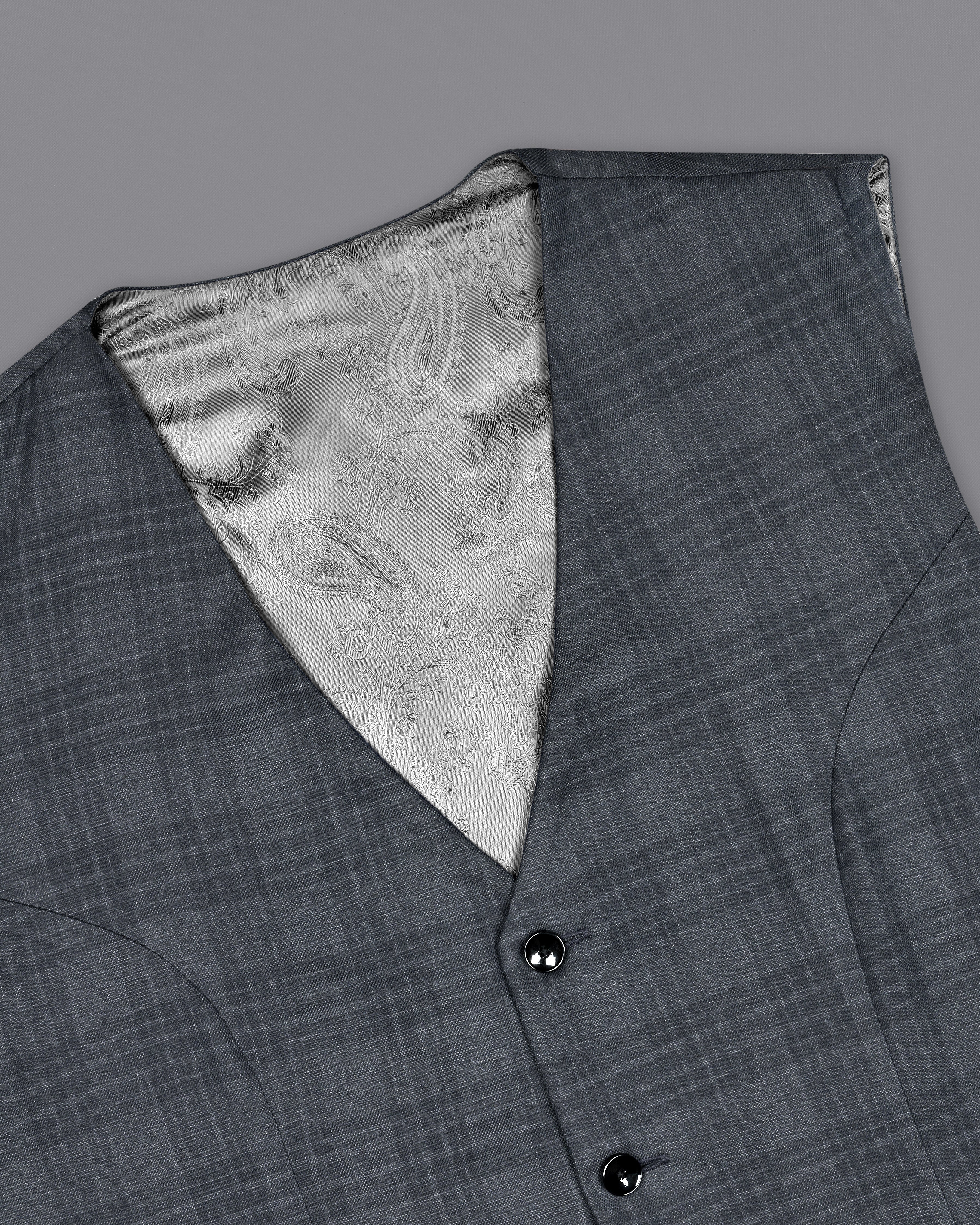 Tuna Gray Plaid Waistcoat V2692-36, V2692-38, V2692-40, V2692-42, V2692-44, V2692-46, V2692-48, V2692-50, V2692-52, V2692-54, V2692-56, V2692-58, V2692-60