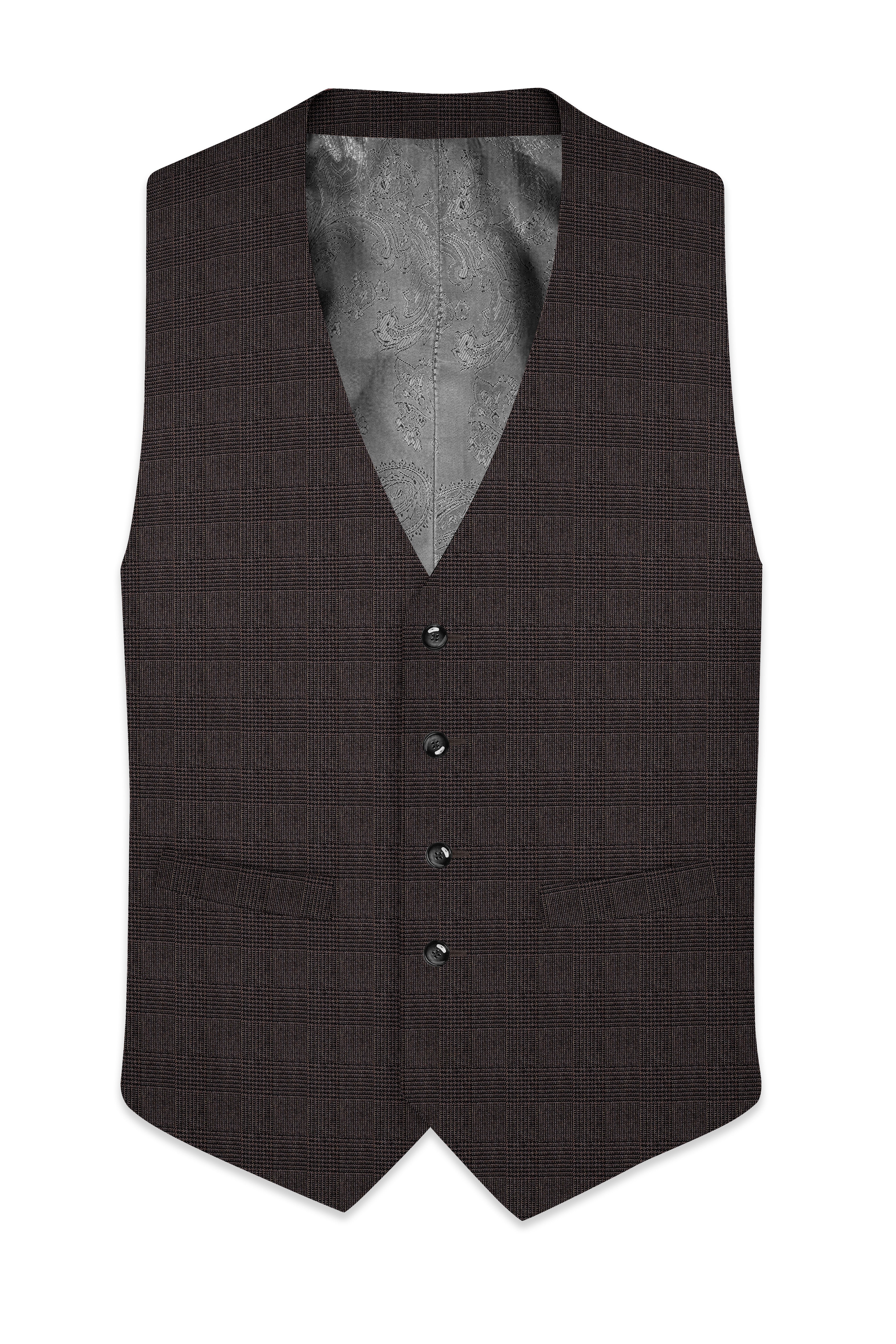 Taupe Coffee Brown Waistcoat