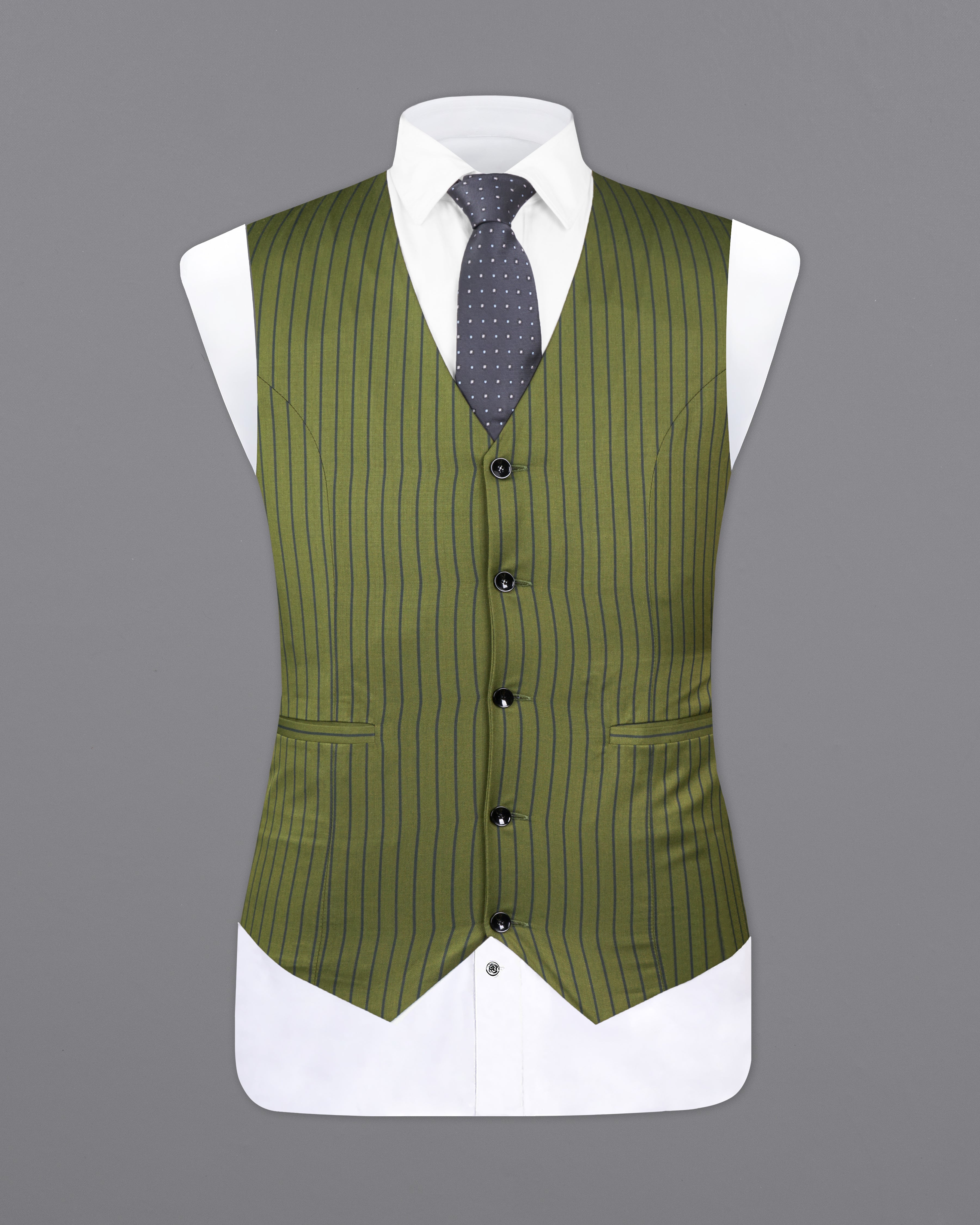 Hemlock Green Striped Waistcoat V2705-36, V2705-38, V2705-40, V2705-42, V2705-44, V2705-46, V2705-48, V2705-50, V2705-52, V2705-54, V2705-56, V2705-58, V2705-60