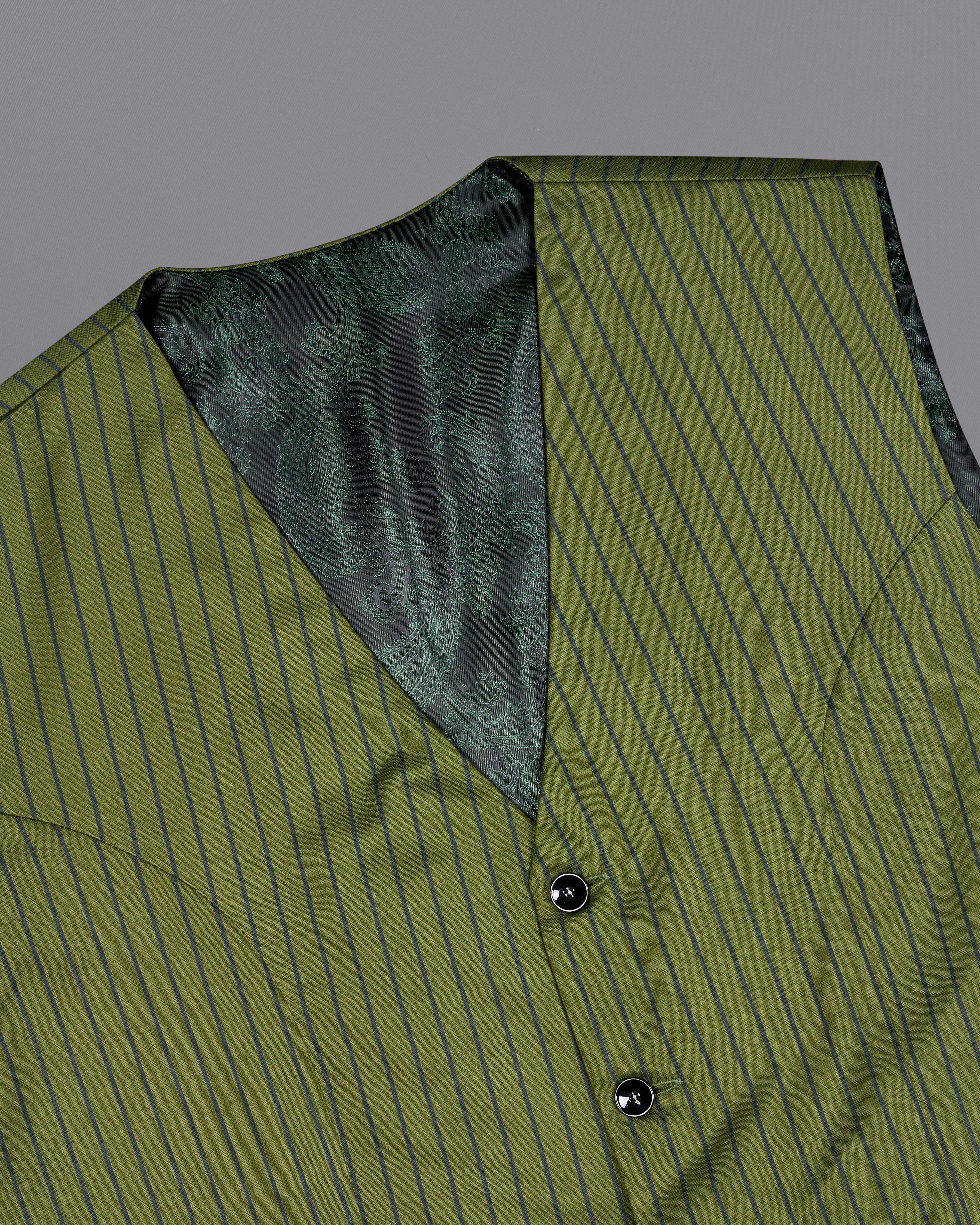 Hemlock Green Striped Waistcoat V2705-36, V2705-38, V2705-40, V2705-42, V2705-44, V2705-46, V2705-48, V2705-50, V2705-52, V2705-54, V2705-56, V2705-58, V2705-60