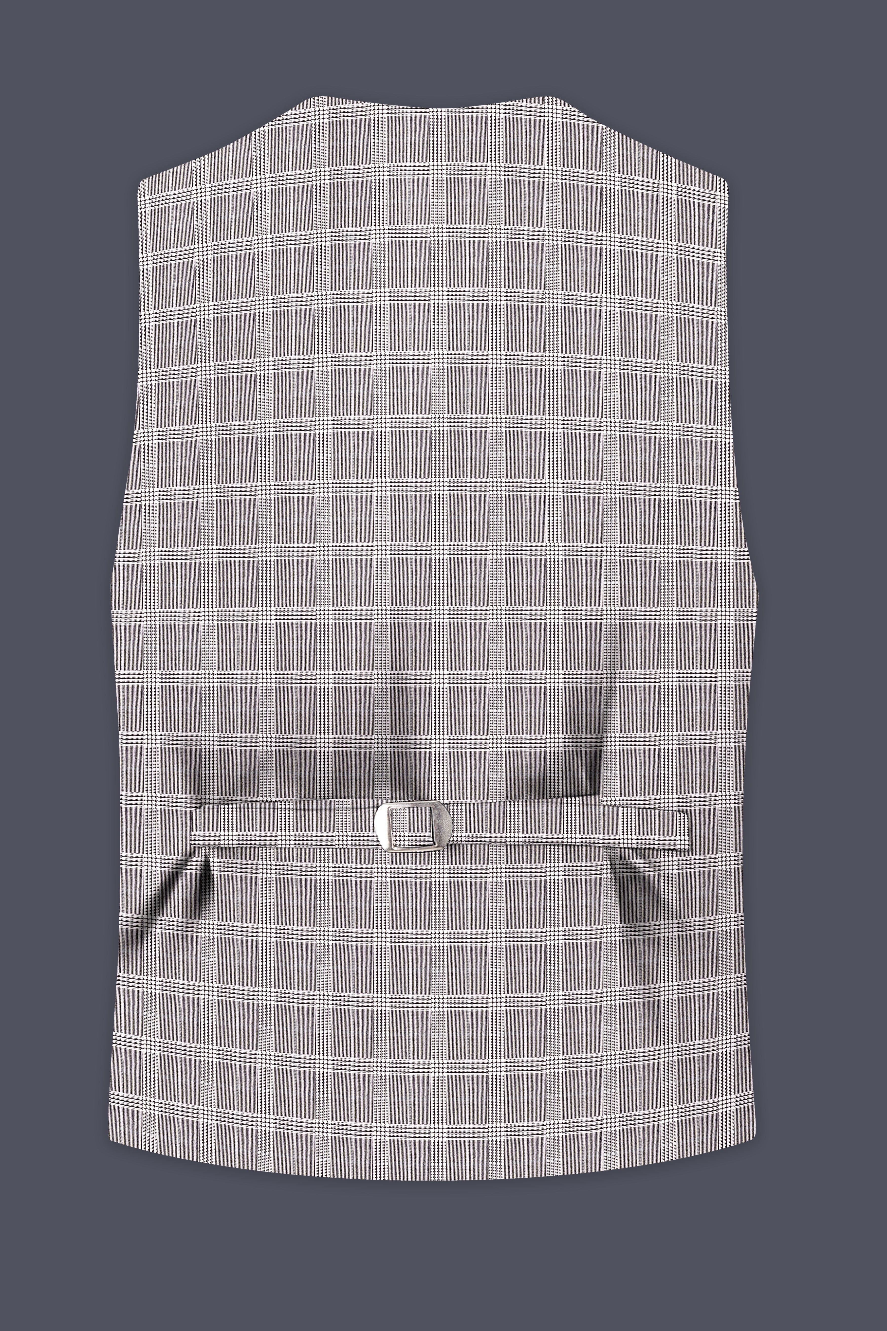 Bronco Gray and White Plaid Waistcoat