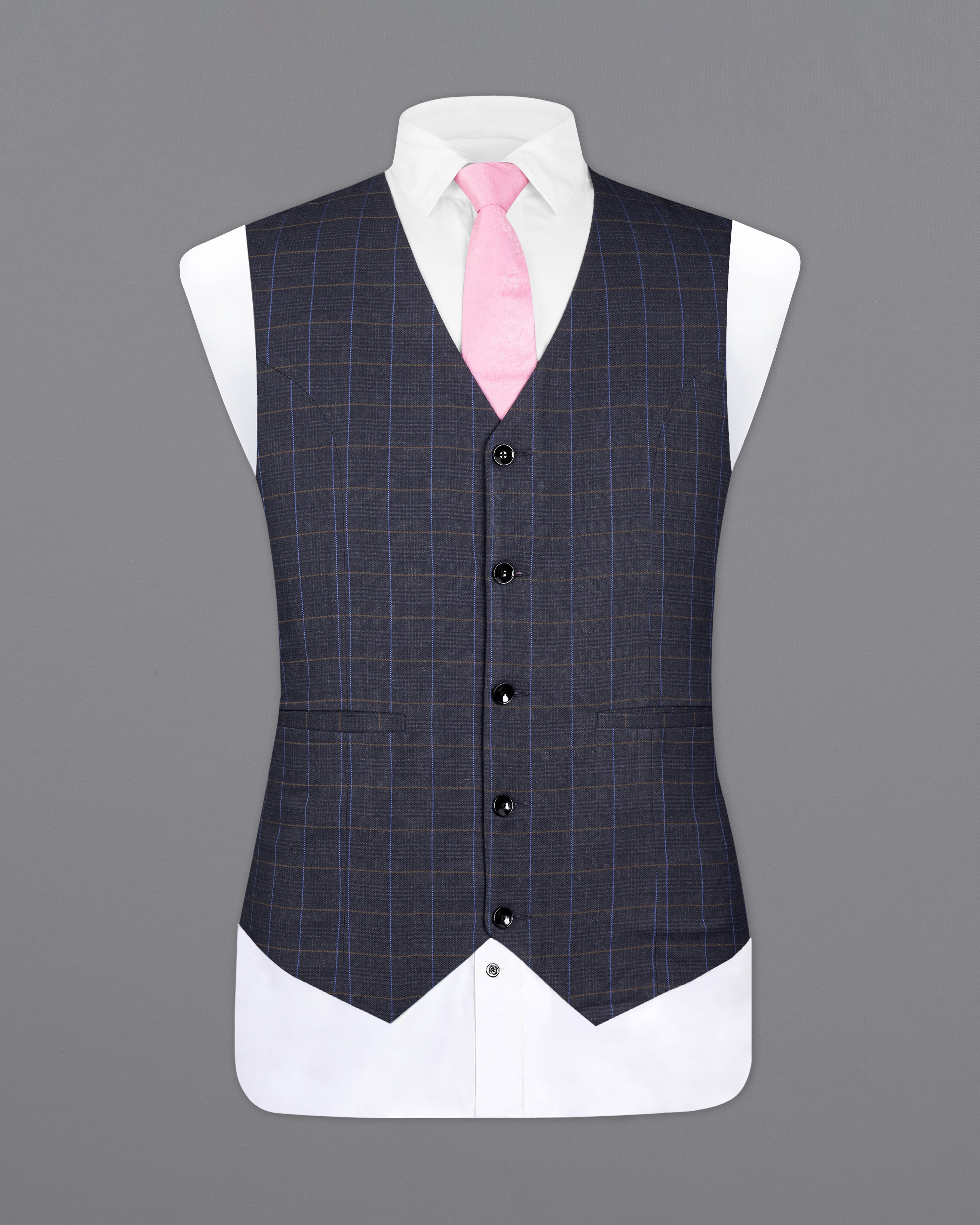 Iridium Violet Windowpane Waistcoat V2709-36, V2709-38, V2709-40, V2709-42, V2709-44, V2709-46, V2709-48, V2709-50, V2709-52, V2709-54, V2709-56, V2709-58, V2709-60