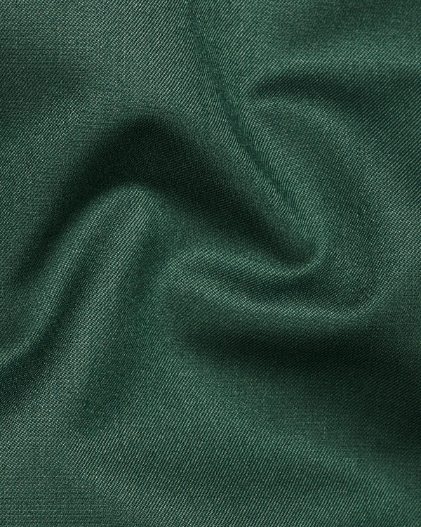 Everglade Green Wool Rich Stretchable traveler Waistcoat