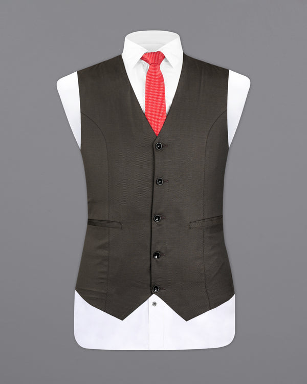 Merline Dark Brown Dobby Textured Waistcoat V2714-36, V2714-38, V2714-40, V2714-42, V2714-44, V2714-46, V2714-48, V2714-50, V2714-52, V2714-54, V2714-56, V2714-58, V2714-60