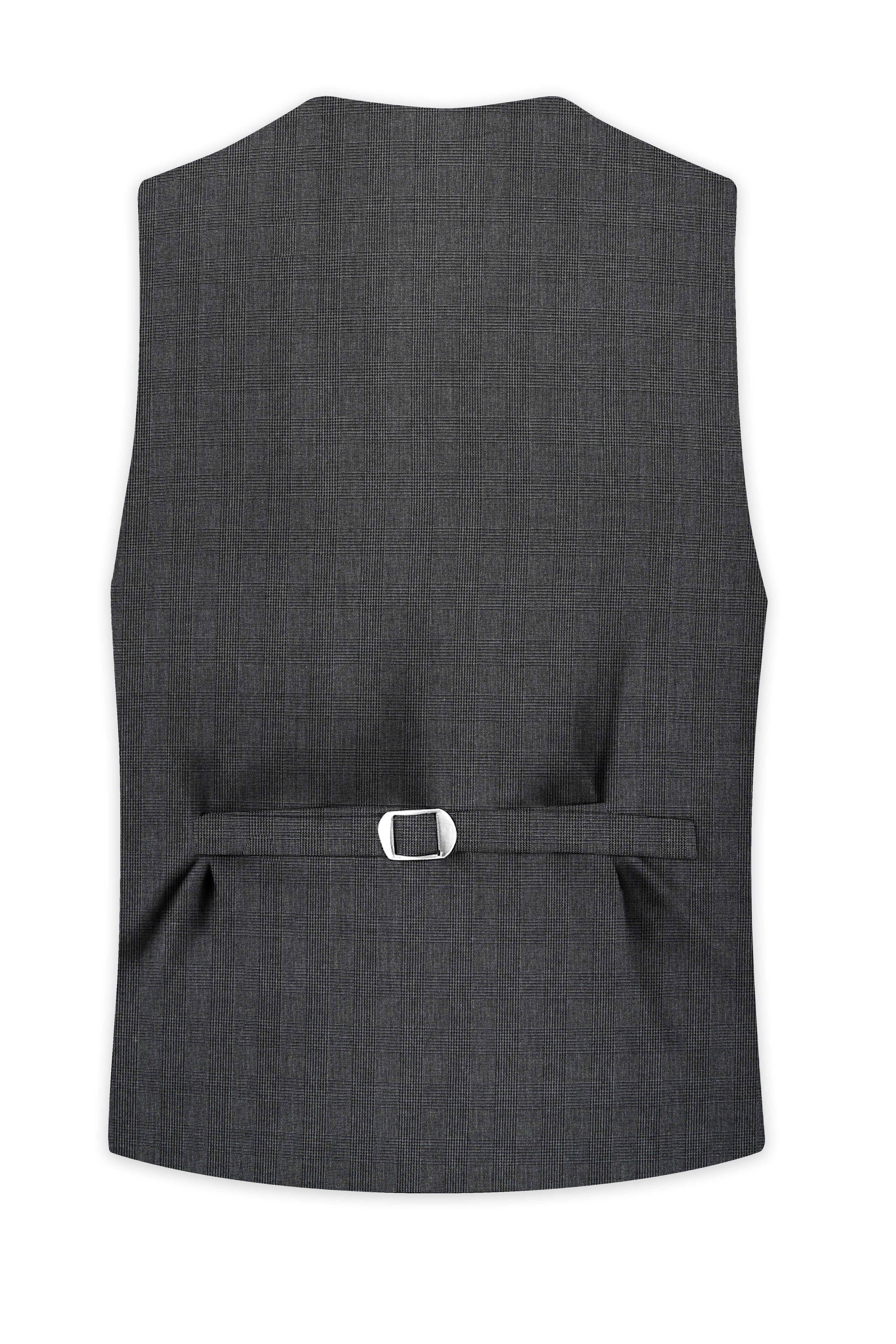 Tundora Dark Gray Subtle Plaid Waistcoat