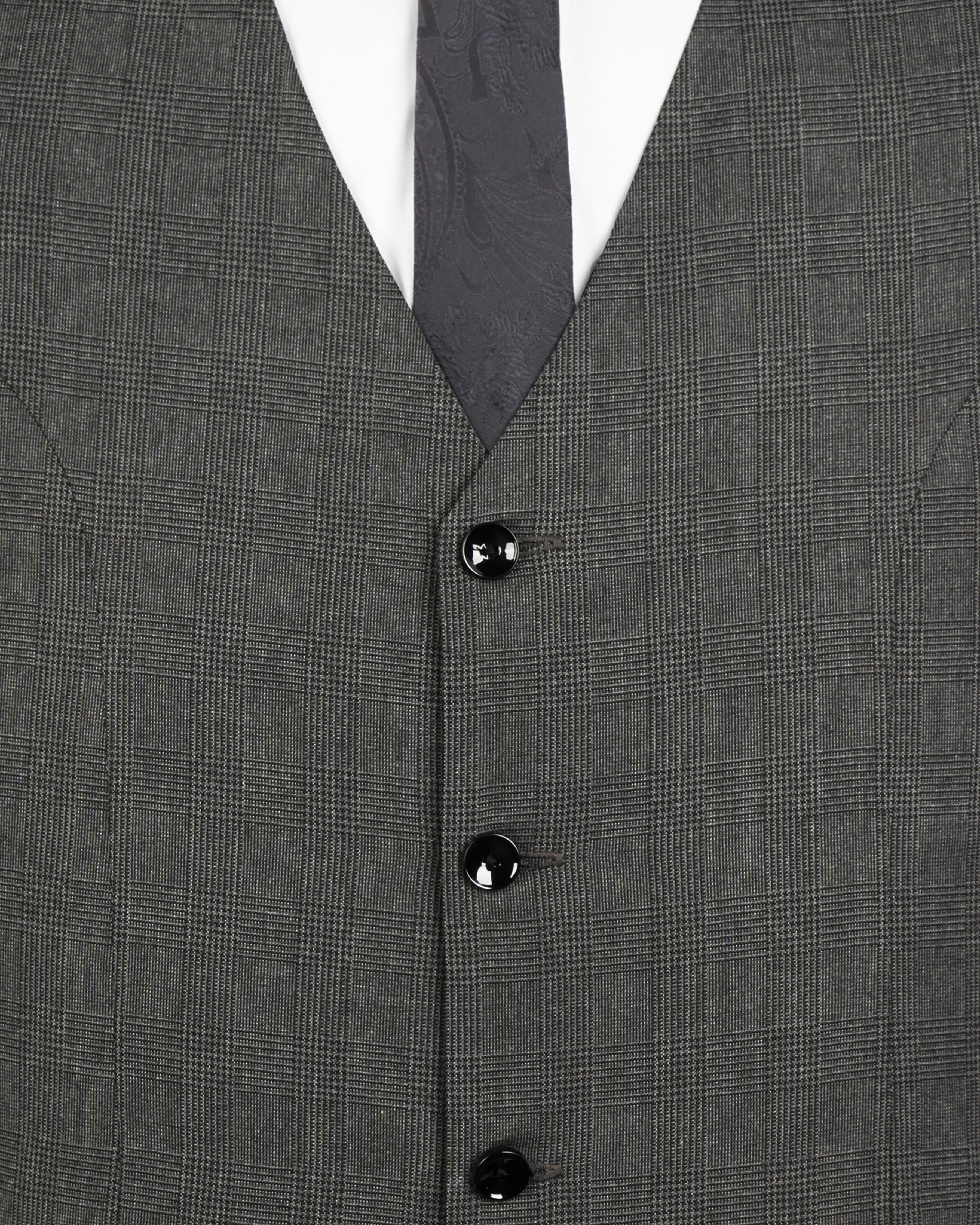 Tundora Dark Gray Subtle Plaid Waistcoat V2723-36, V2723-38, V2723-40, V2723-42, V2723-44, V2723-46, V2723-48, V2723-50, V2723-52, V2723-54, V2723-56, V2723-58, V2723-60