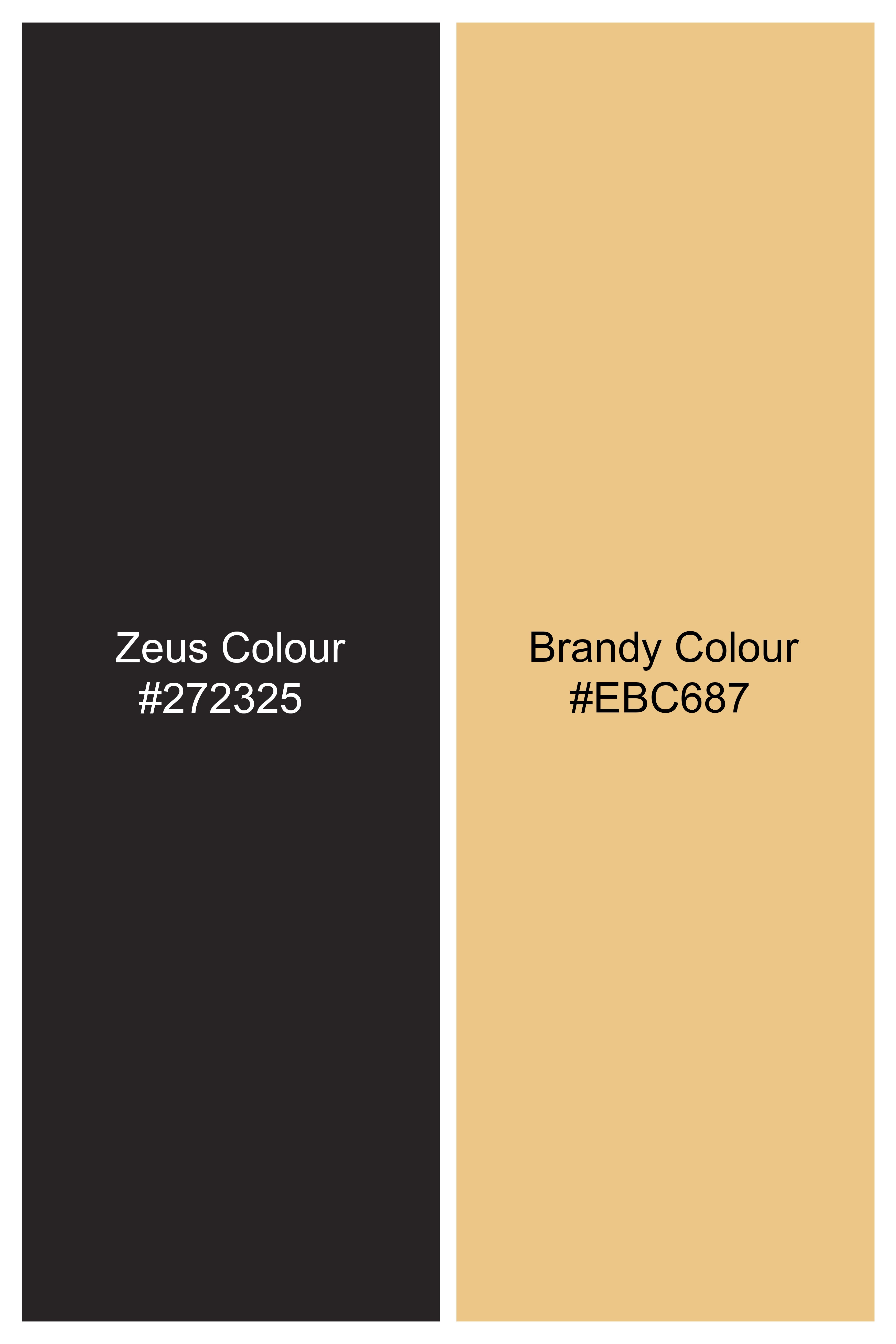 Zeus Black and Brandy Brown Wool Rich Designer Waistcoat V2730-36, V2730-38, V2730-40, V2730-42, V2730-44, V2730-46, V2730-48, V2730-50, V2730-52, V2730-54, V2730-56, V2730-58, V2730-60