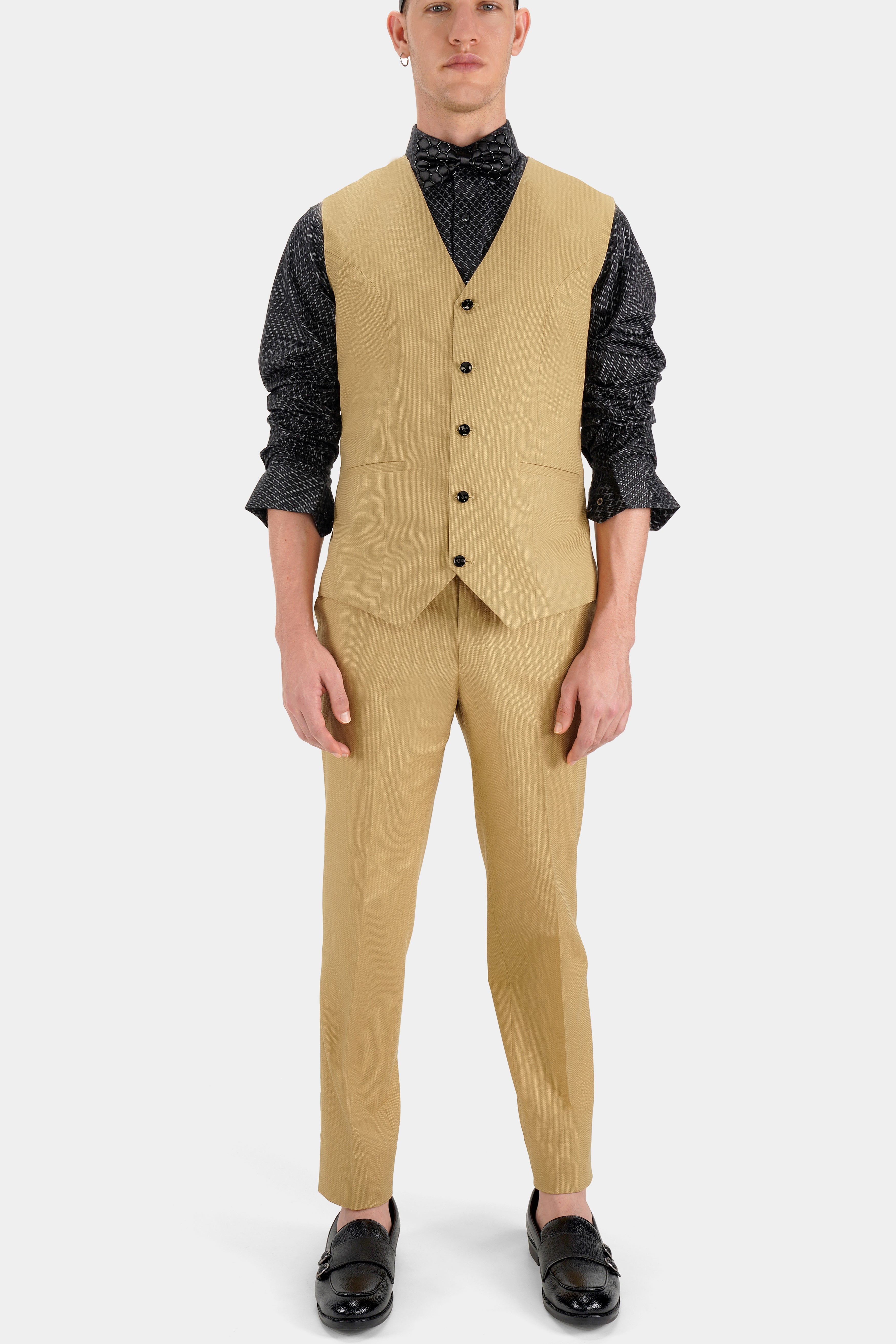 Muesli Brown Wool Rich Waistcoat