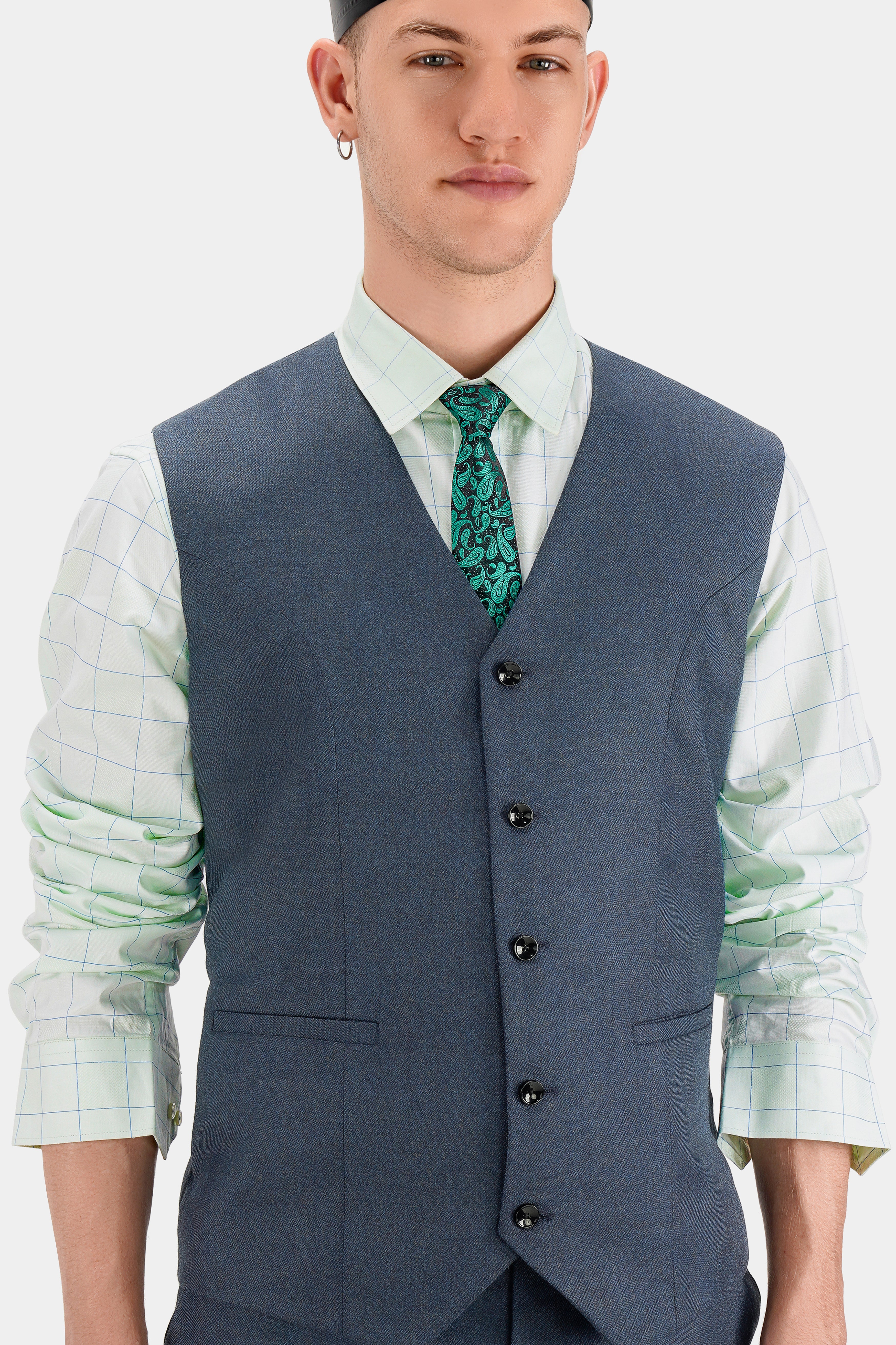 Spruce Blue Tweed Waistcoat