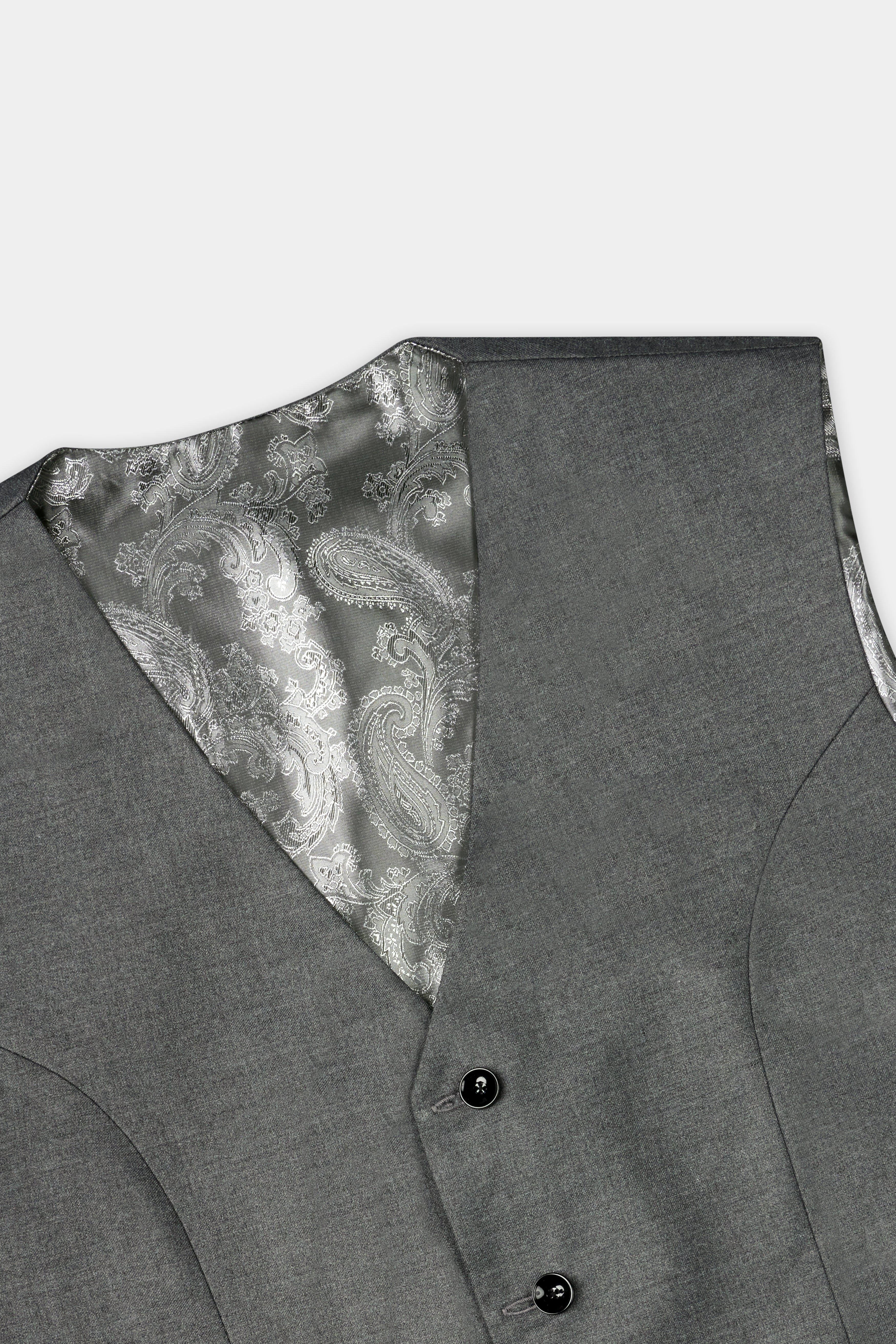 Fuscous Gray Wool Rich Waistcoat