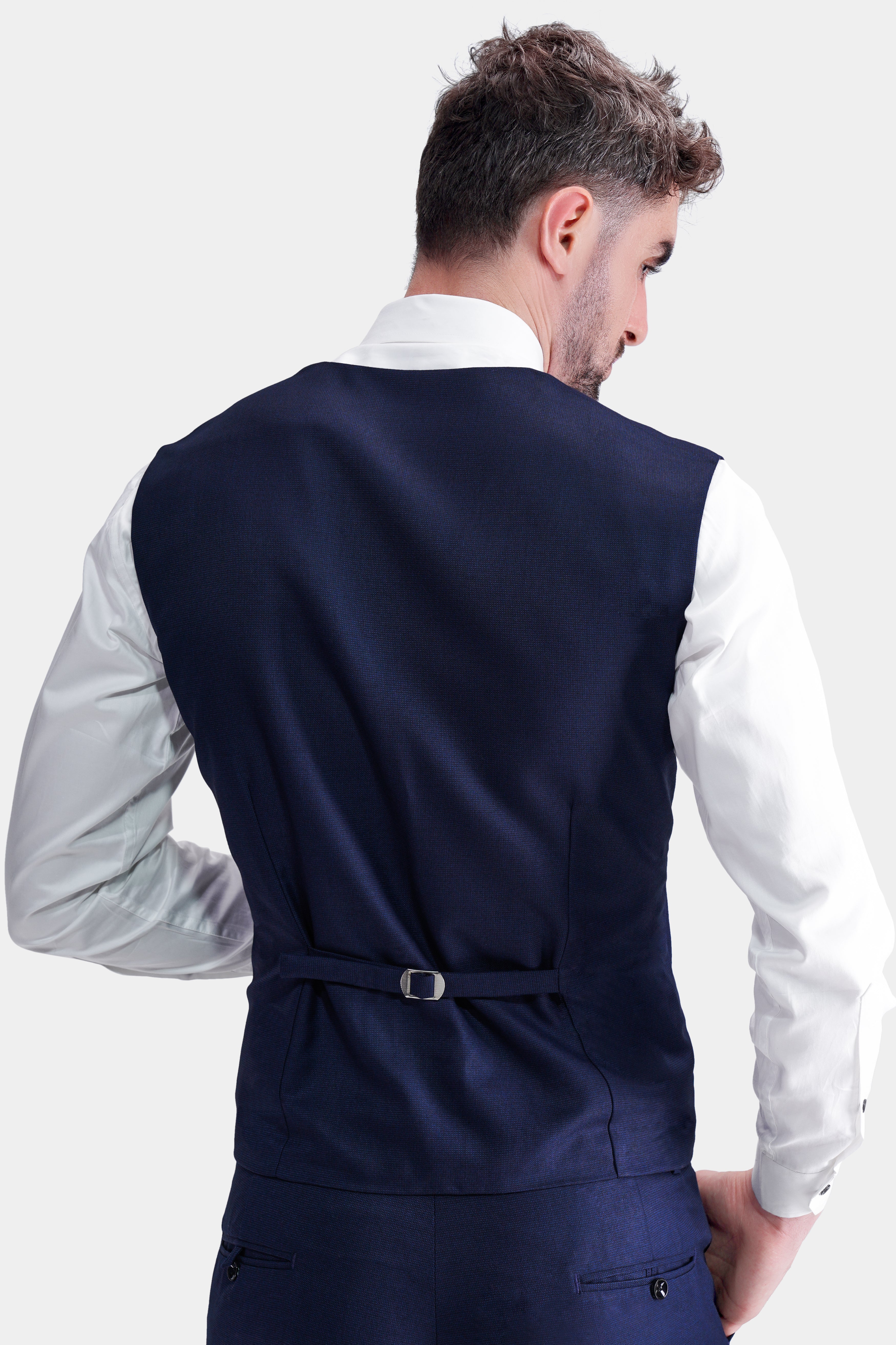 Midnight Navy Blue Wool Rich Waistcoat V2753-36, V2753-38, V2753-40, V2753-42, V2753-44, V2753-46, V2753-48, V2753-50, V2753-52, V2753-54, V2753-56, V2753-58, V2753-60