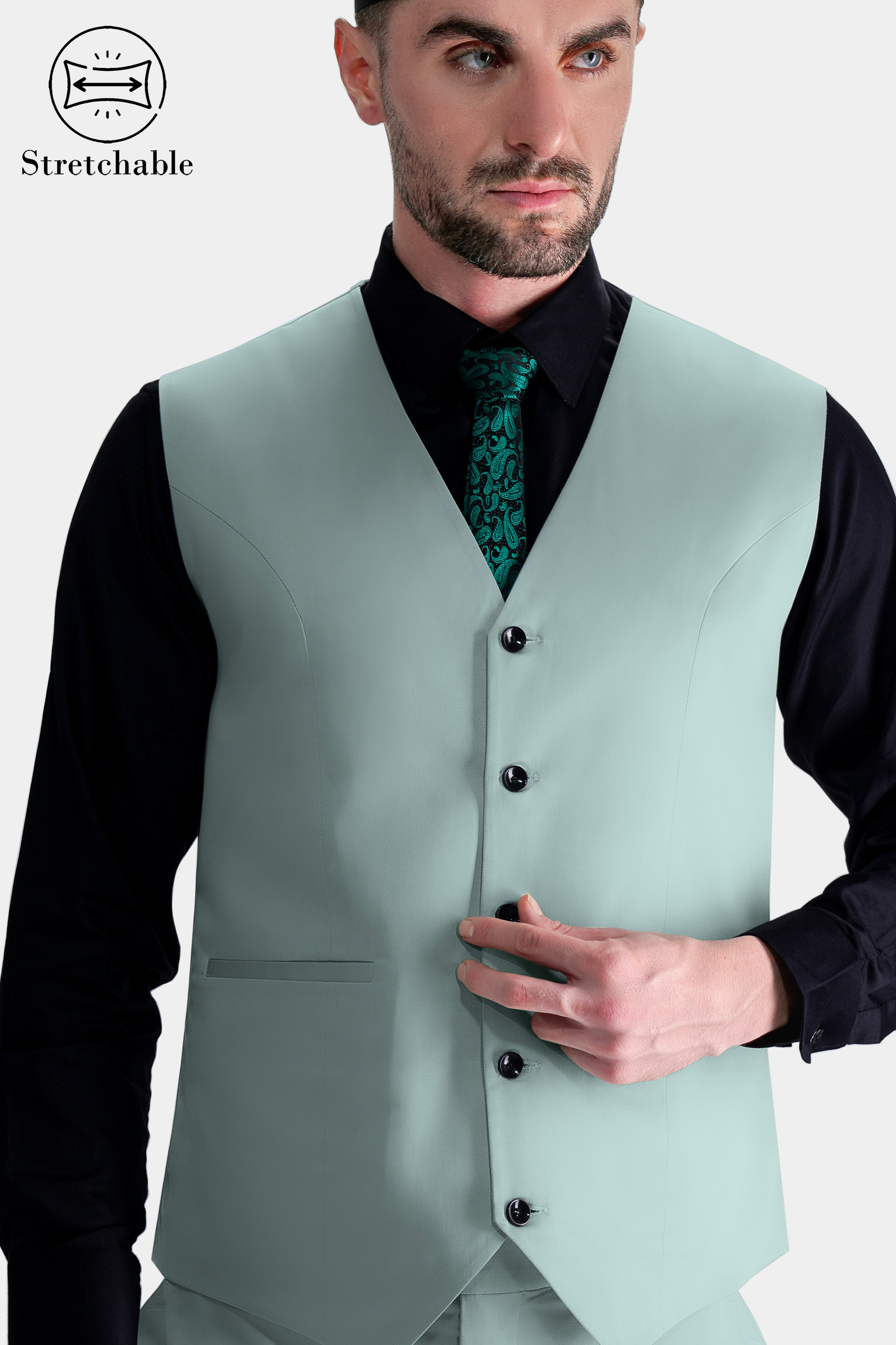 Edward Blue Premium Cotton Stretchable Traveler Waistcoat
