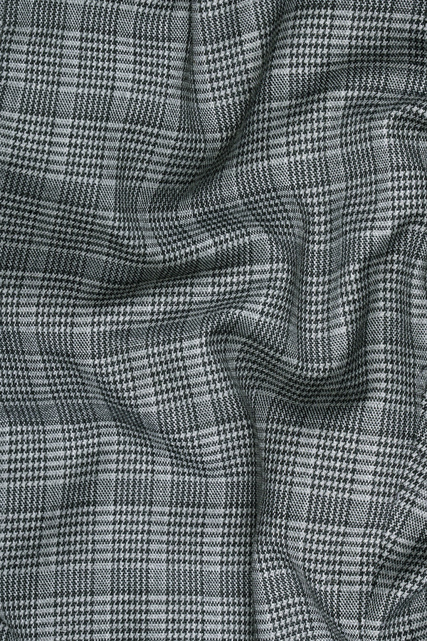 Oslo Gray Checkered Wool Rich Stretchable Traveler Waistcoat